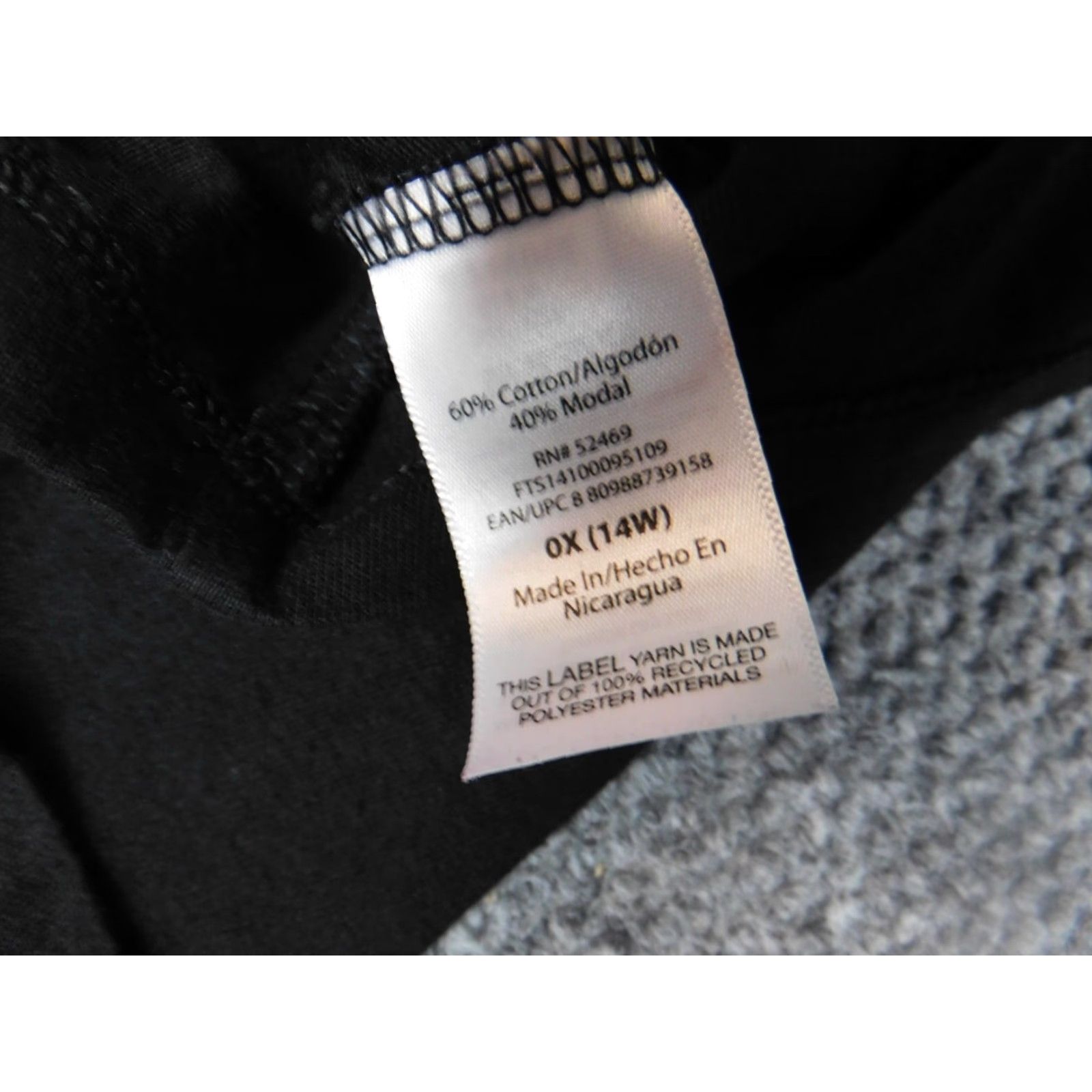 Vintage Terra & Sky Womens Top Blouse 14W Black Round Neck Short Sleeve Cotton Rayon Stretch Basic Casual T-Shirt Regular Womens Size XL / US 12-14 / IT 48-50 - 6 Thumbnail