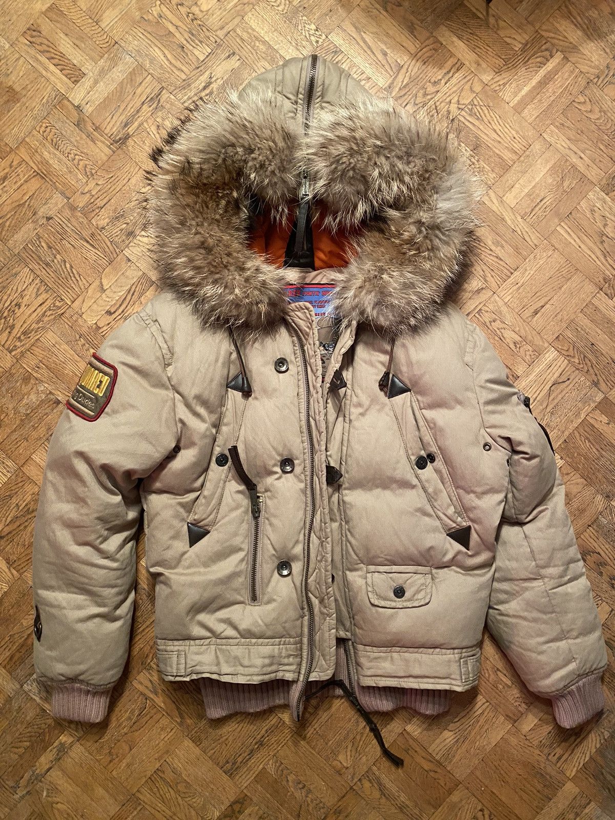 Dsquared2 fighters hooded down jacket clearance