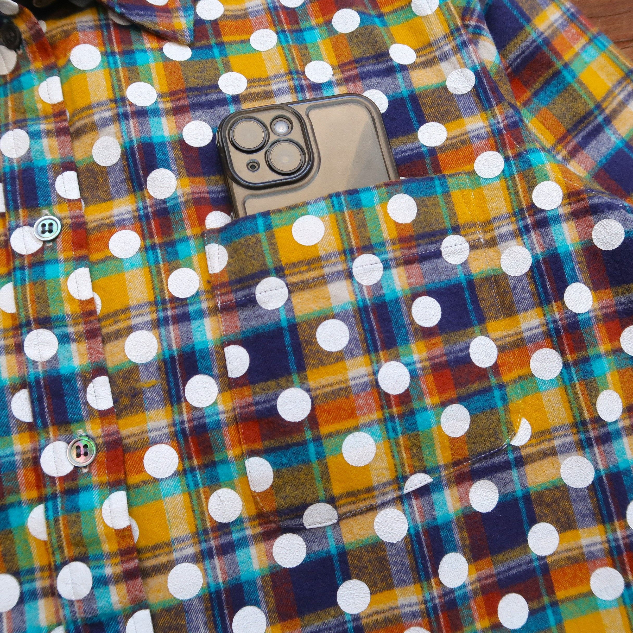 Issey Miyake Vintage Issey Miyake Mercibeaucoup Polka Dot Flannel Shirt Size US M / EU 48-50 / 2 - 6 Thumbnail