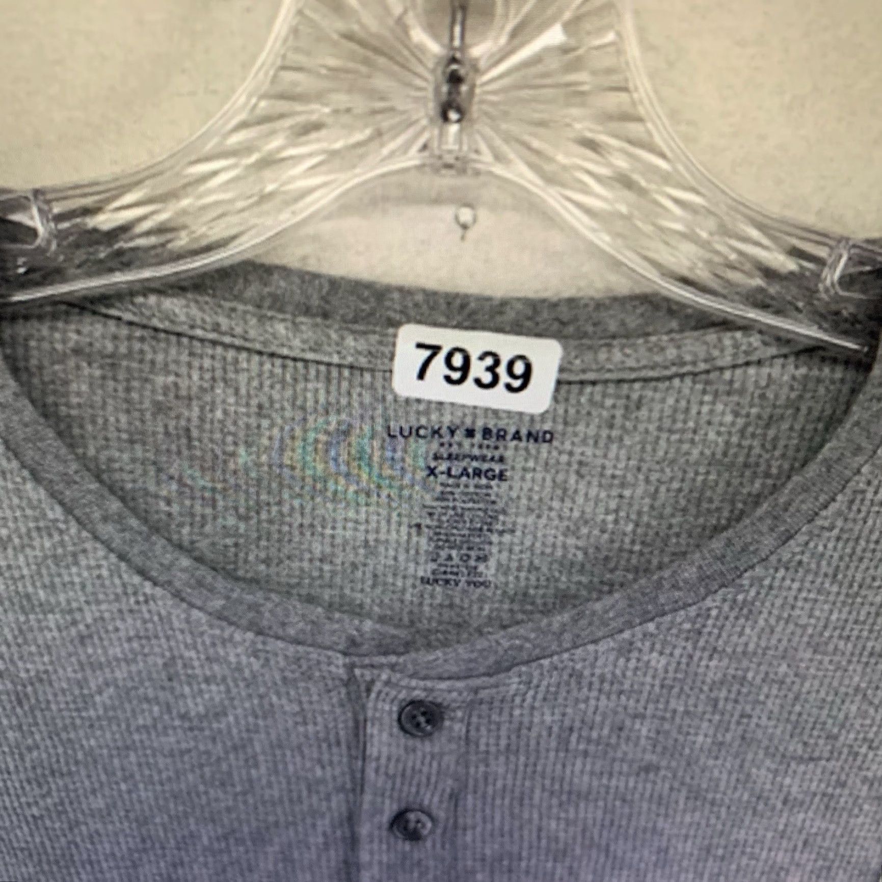 Lucky Brand VINTAGE Lucky Brand Thermal Shirt Men XL Henley Long Sleeve 90s Outdoor Logo Gray Size US XL / EU 56 / 4 - 5 Thumbnail