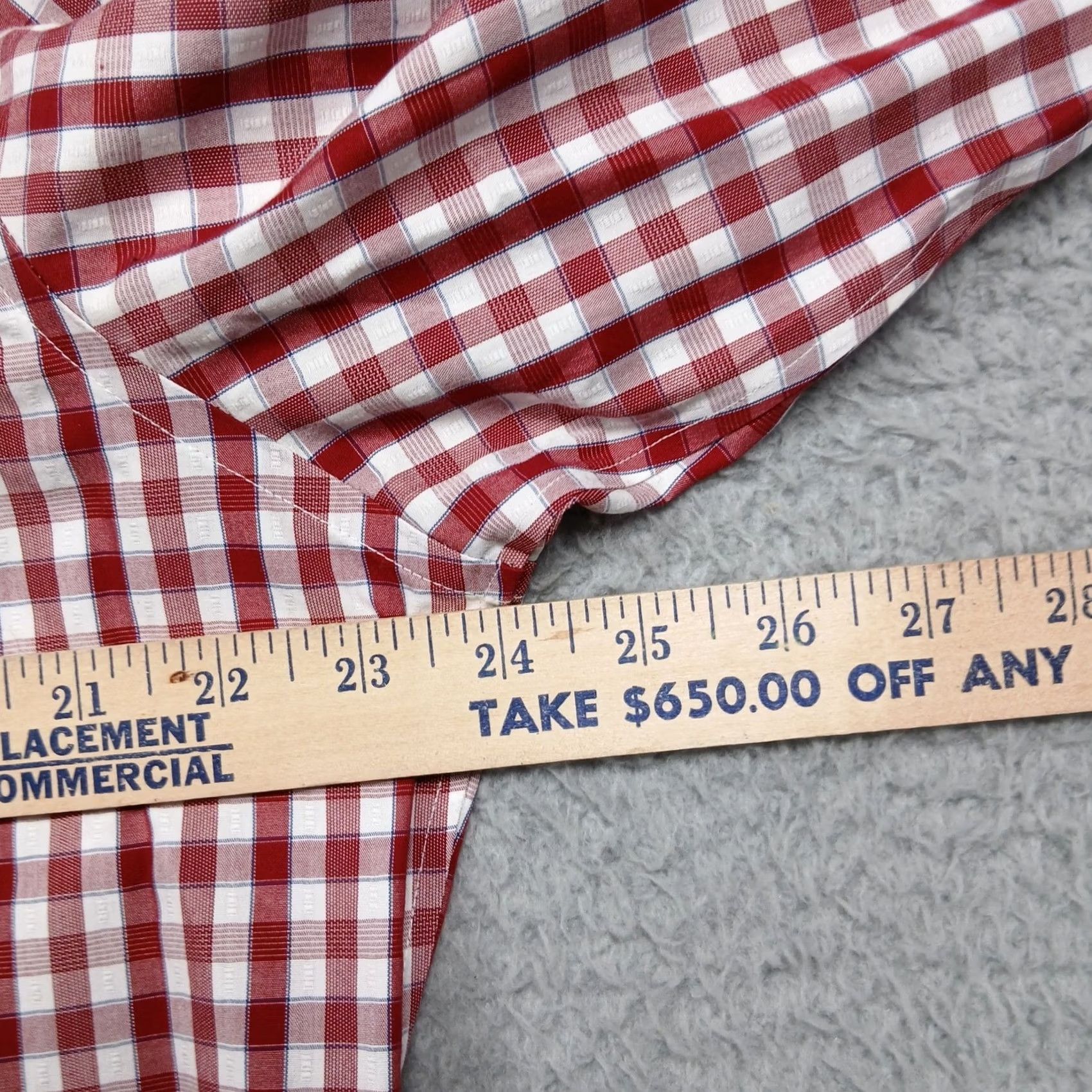 Banana Republic Banana Republic Slim Fit Shirt Men's XL Red White Gingham Non-Iron Cotton Size US XL / EU 56 / 4 - 7 Thumbnail
