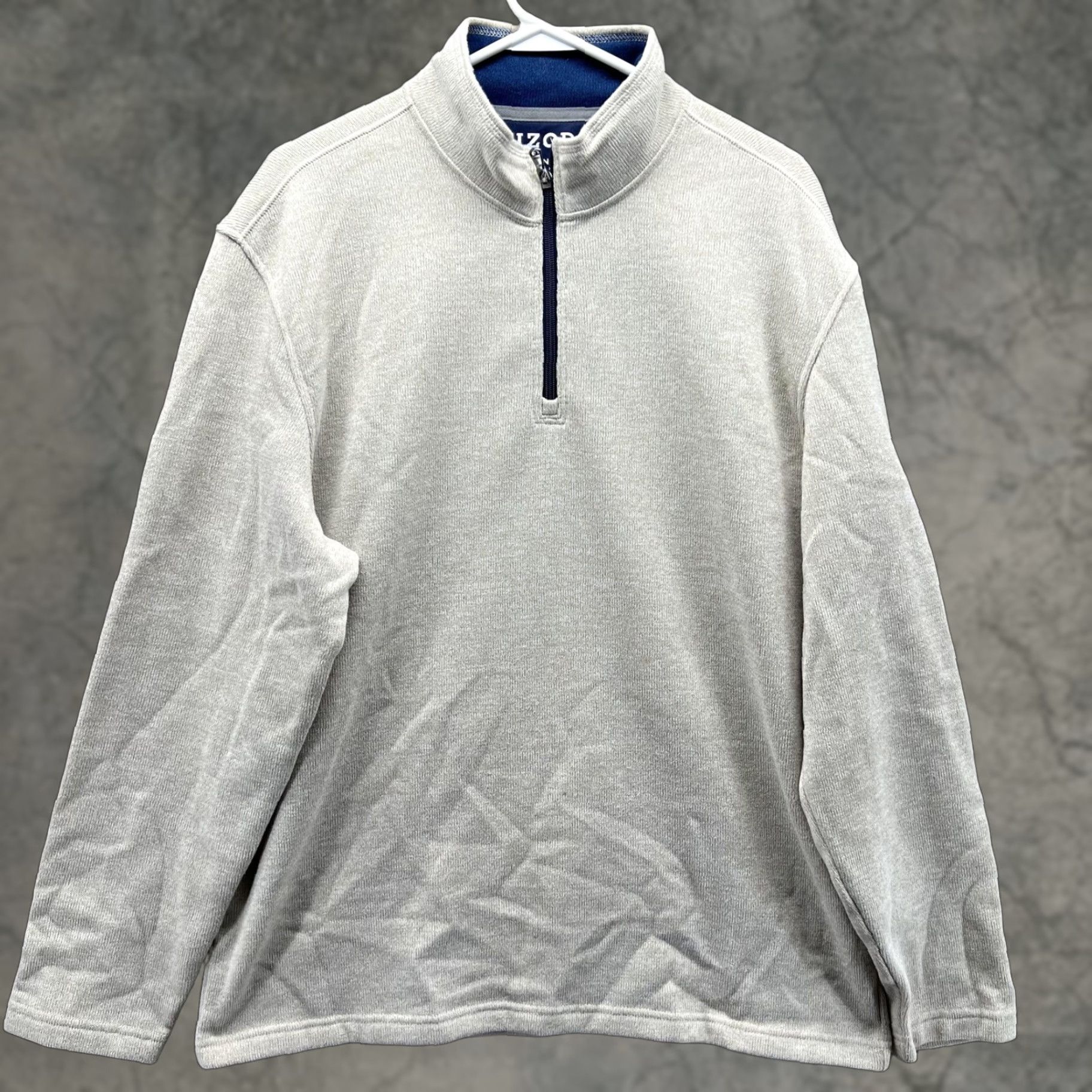Izod IZOD Sweatshirt Mens Large Beige 1/4 Zip Fleece Pullover Advantage Performance Mock Neck Long Sleeve Regular Size L Size US L / EU 52-54 / 3 - 1 Thumbnail