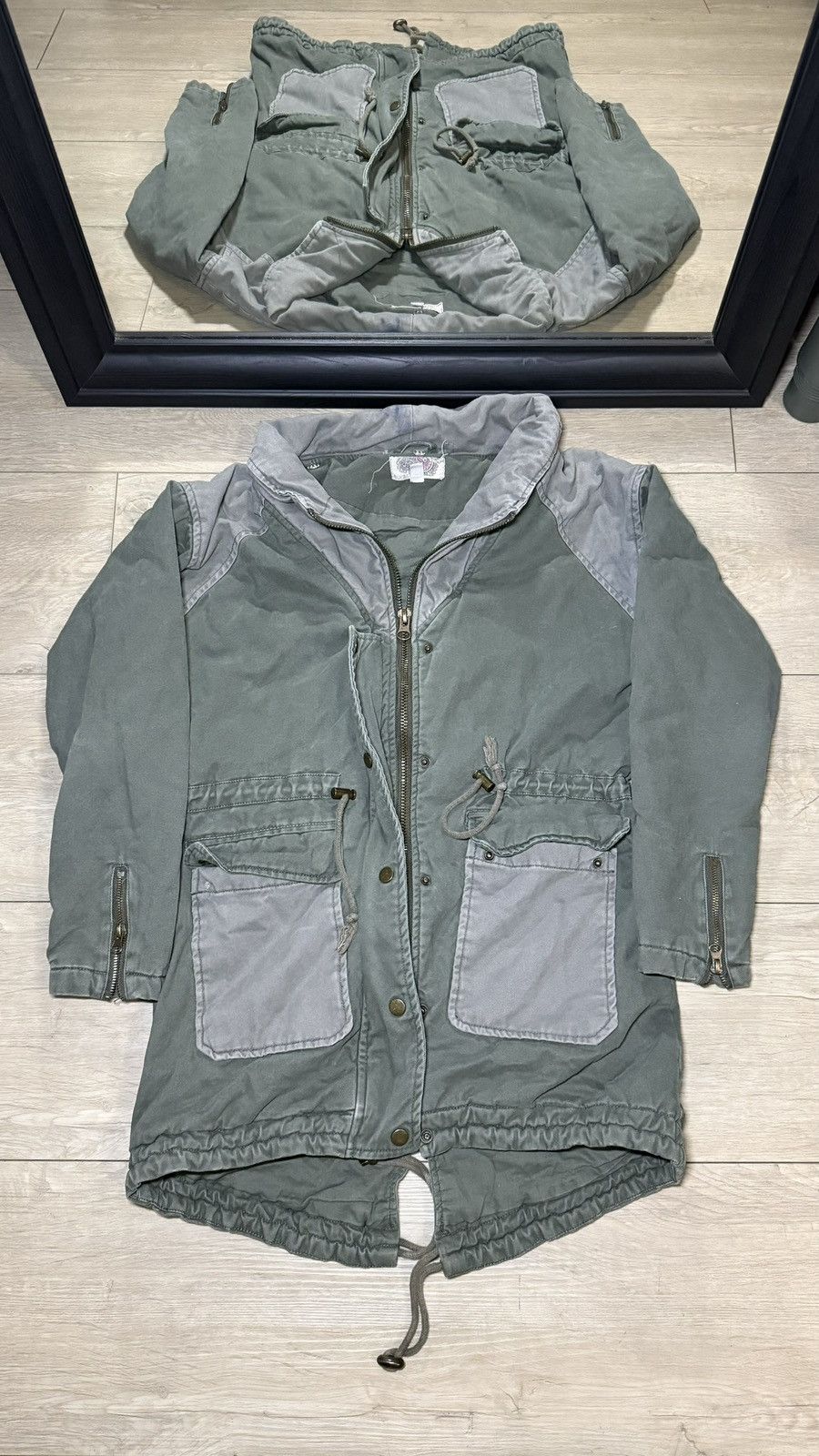 Bebe Y2K 2000s Ecote Women’s Olive Green Parka Coat Size XS / US 0-2 / IT 36-38 - 1 Thumbnail