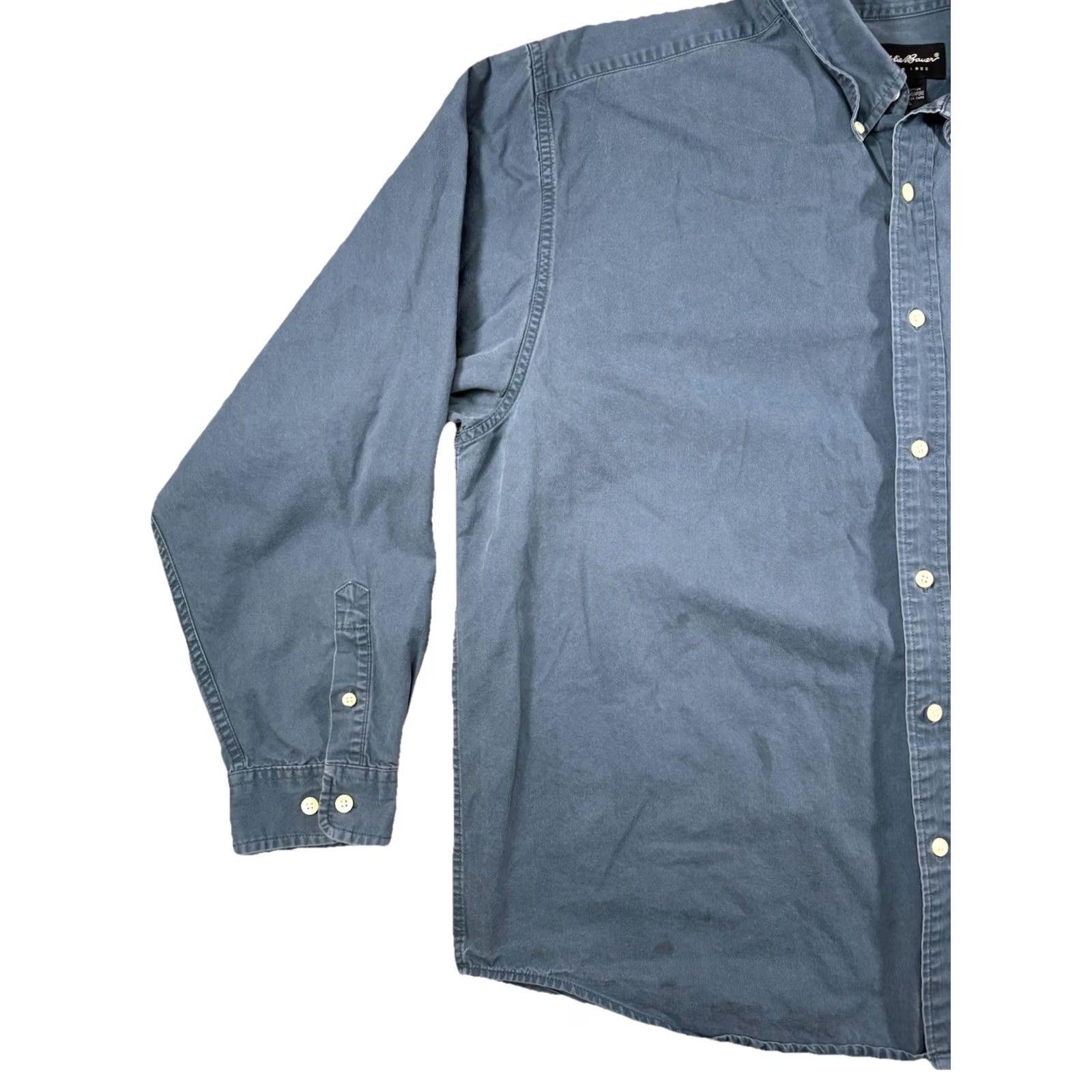 Eddie Bauer VINTAGE Eddie Bauer Shirt Mens XL Button Down Navy Blue Cotton Canvas 90s Classic Pockets Size US XL / EU 56 / 4 - 3 Thumbnail