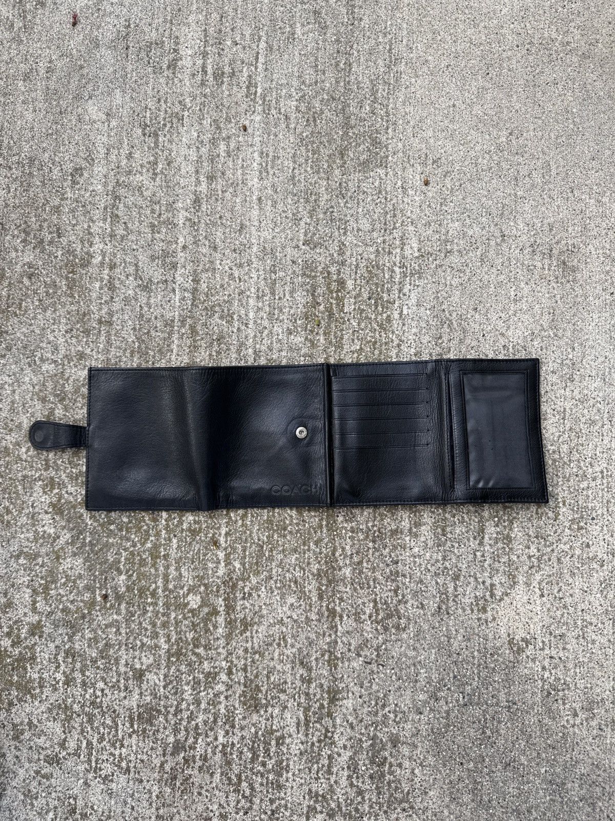 Coach vintage coach quad-fold genuine leather wallet - black Size ONE SIZE - 3 Thumbnail
