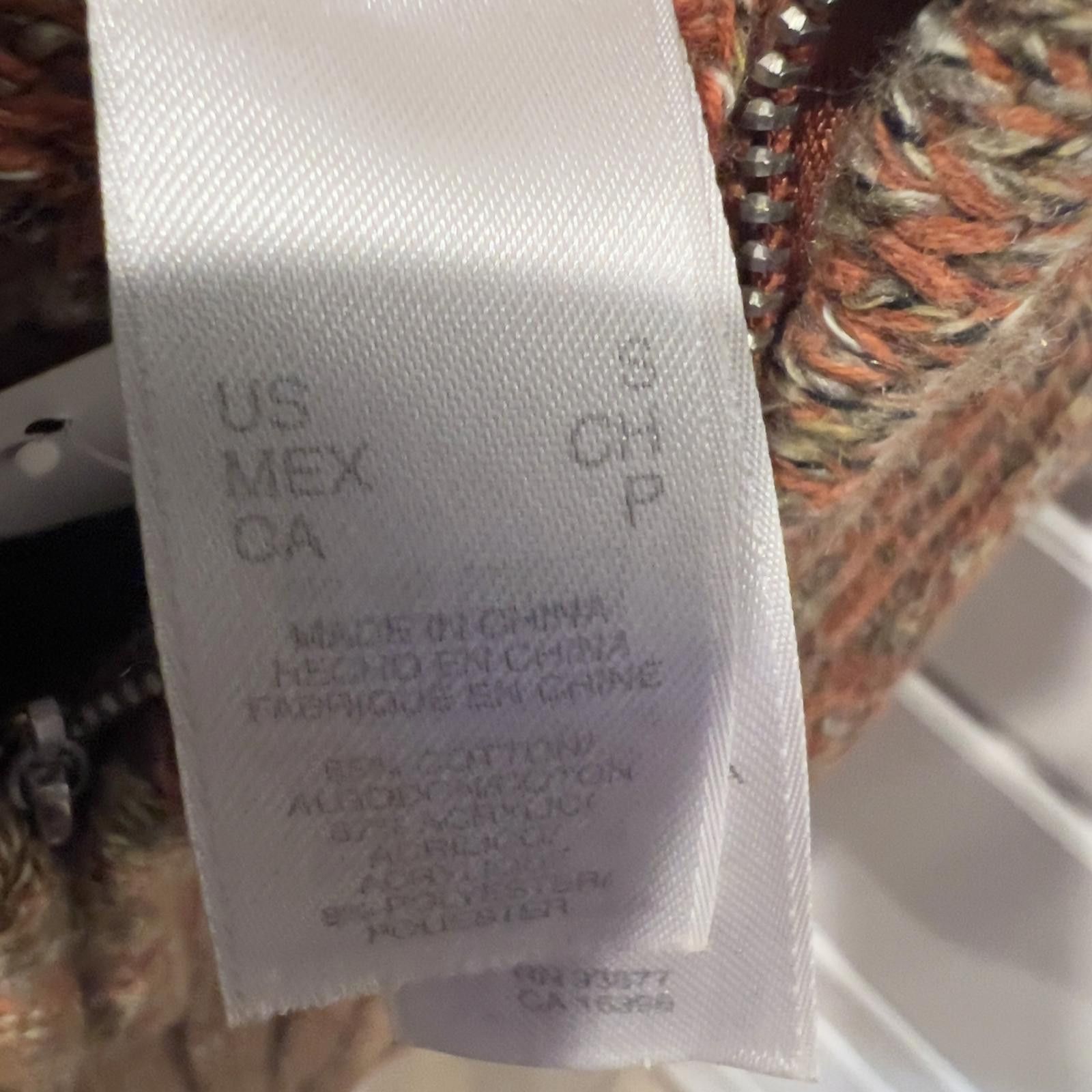 Other Liz Claiborne Women's Orange Ribbed Knit Sweater with Zip Size M / US 6-8 / IT 42-44 - 5 Thumbnail