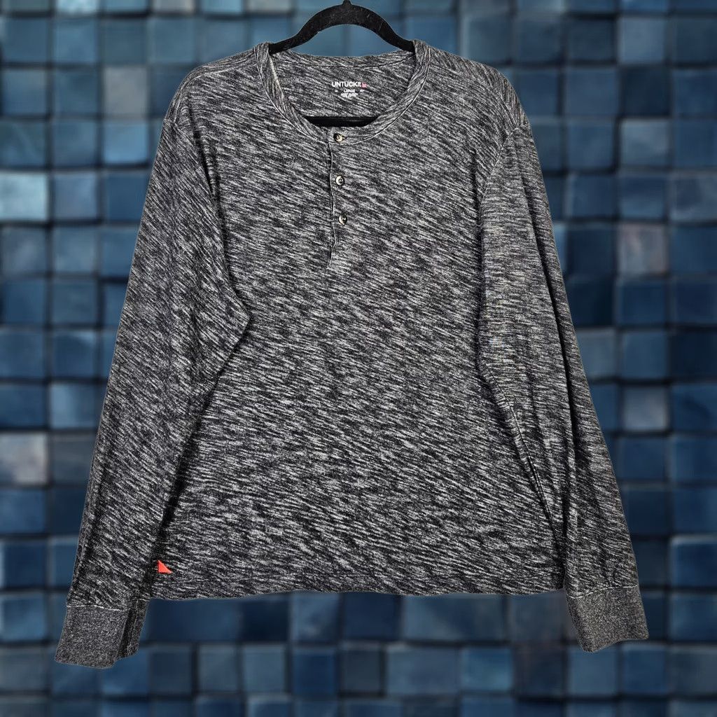 UNTUCKit UNTUCKit Men's T-Shirt Long Sleeve Black 100% Cotton Crew Neck Size L Regular Shirt Mens Size US L / EU 52-54 / 3 - 1 Thumbnail