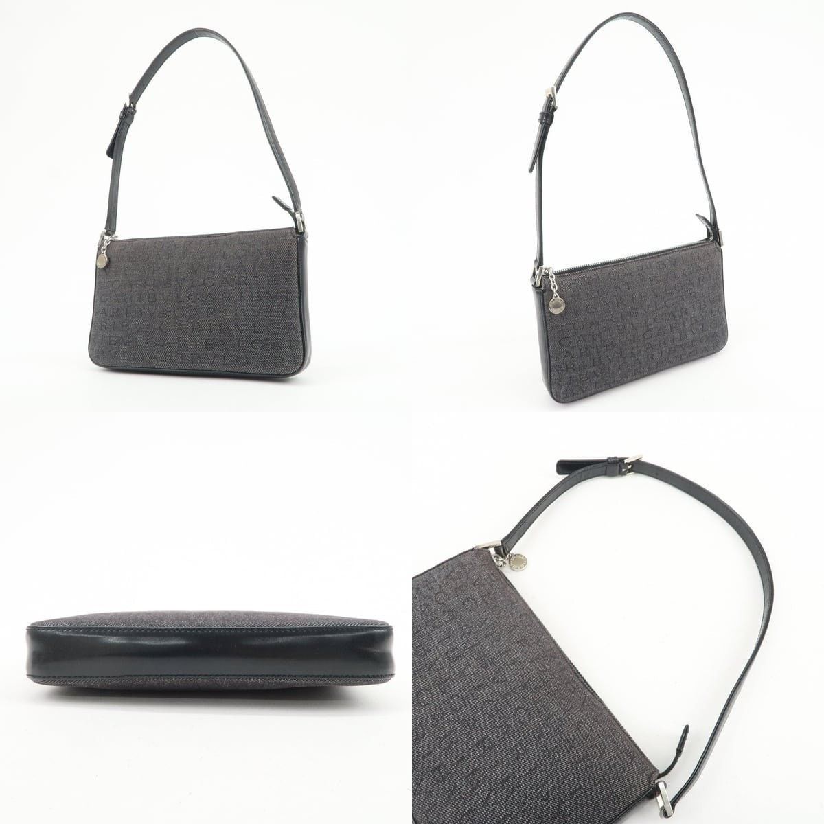 Bvlgari Bvlgari Logo Mania Canvas & Leather Shoulder Bag Black Size ONE SIZE - 3 Thumbnail