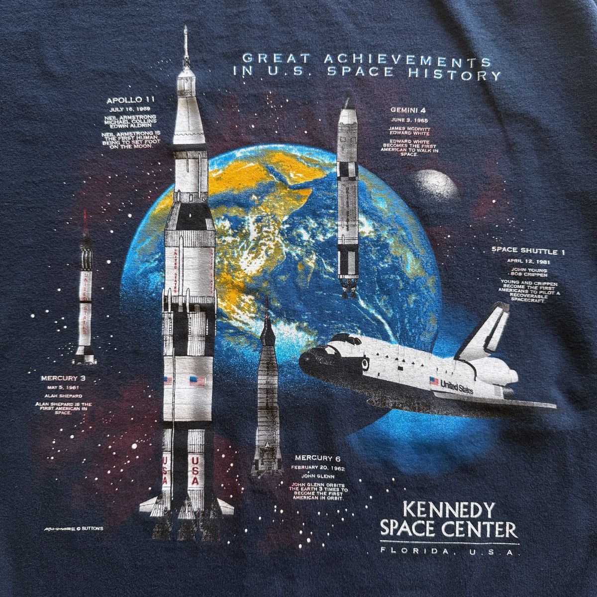 Vintage 1998 Vintage NASA US Space History Tee Size US XL / EU 56 / 4 - 3 Thumbnail