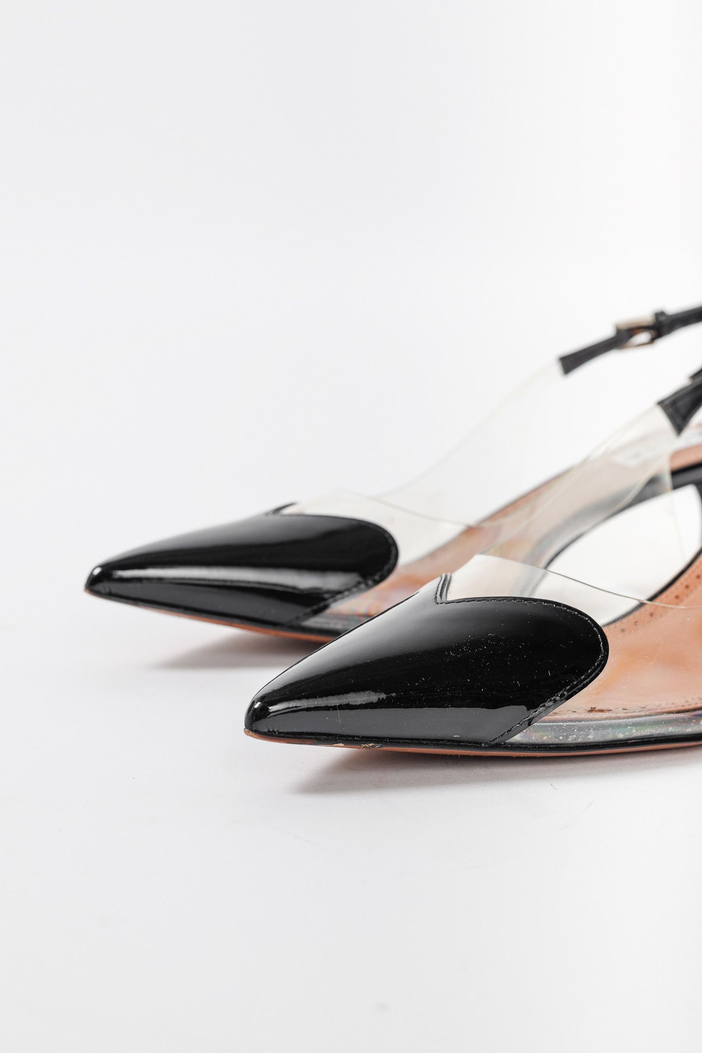 Alaia Alaia Le Coeur Patent Calfskin & PU Heart Slingback Heels Size US 7 / IT 37 - 7 Thumbnail