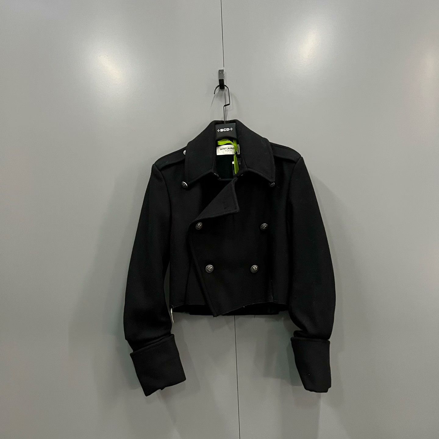 Saint Laurent Paris Saint Laurent Black Cropped Double-Breasted Jacket Size XS / US 0-2 / IT 36-38 - 1 Thumbnail