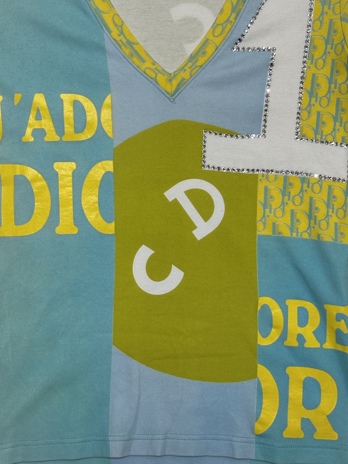 Dior CHRISTIAN DIOR S/S 2005 Trotter Patchwork Swarovski T-Shirt Size XS / US 0-2 / IT 36-38 - 3 Thumbnail