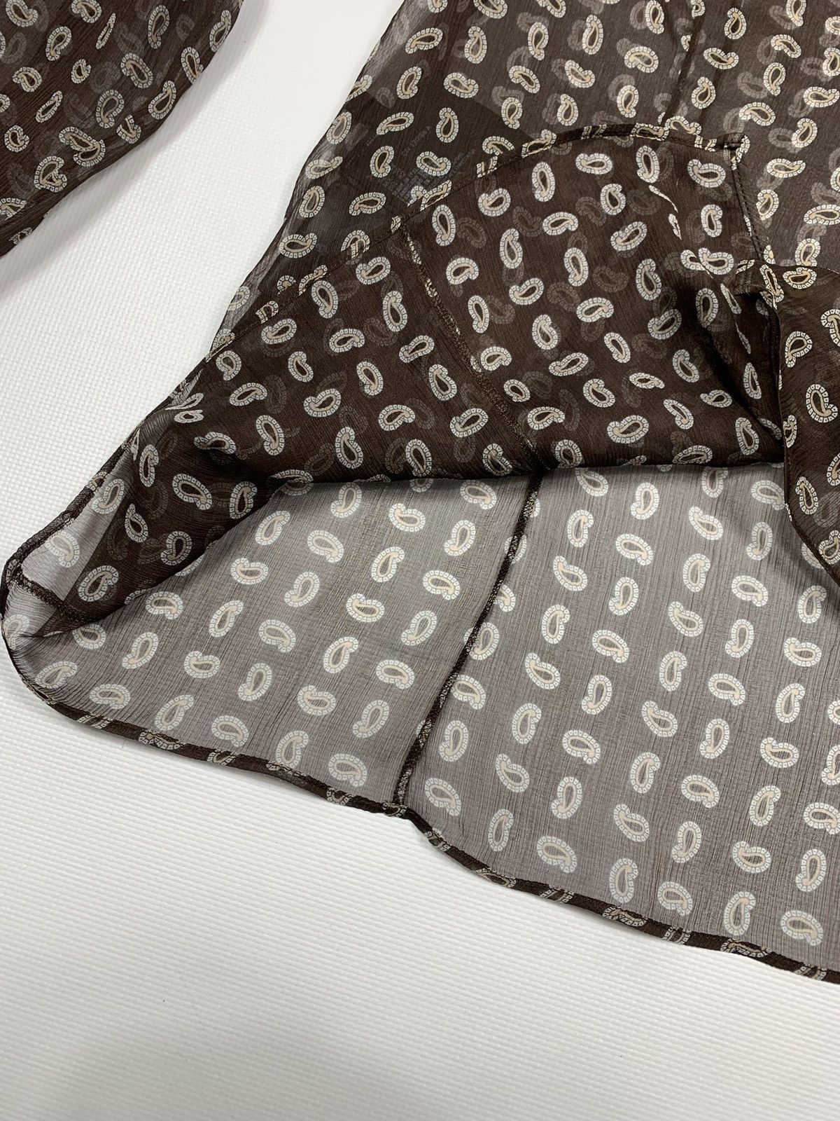 Prada Prada Paisley Print Silk Chiffon Sheer Blouse Brown Size 44 Size S / US 4 / IT 40 - 15 Thumbnail