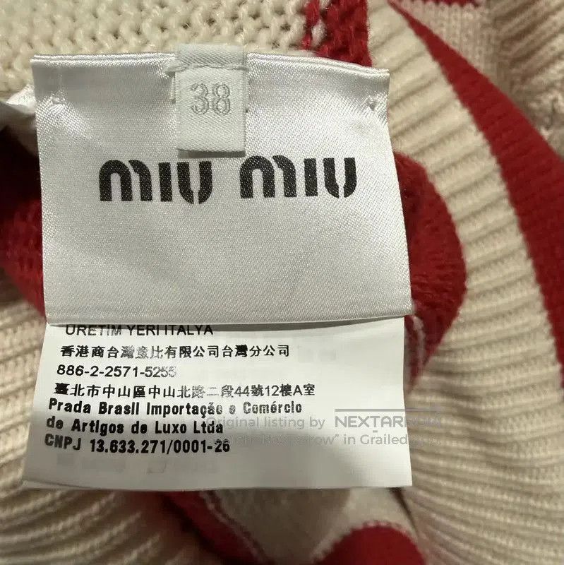 Miu Miu Miu Miu Red and White Striped Wool Sweater . Size XXS / US 00 / IT 34 - 4 Thumbnail