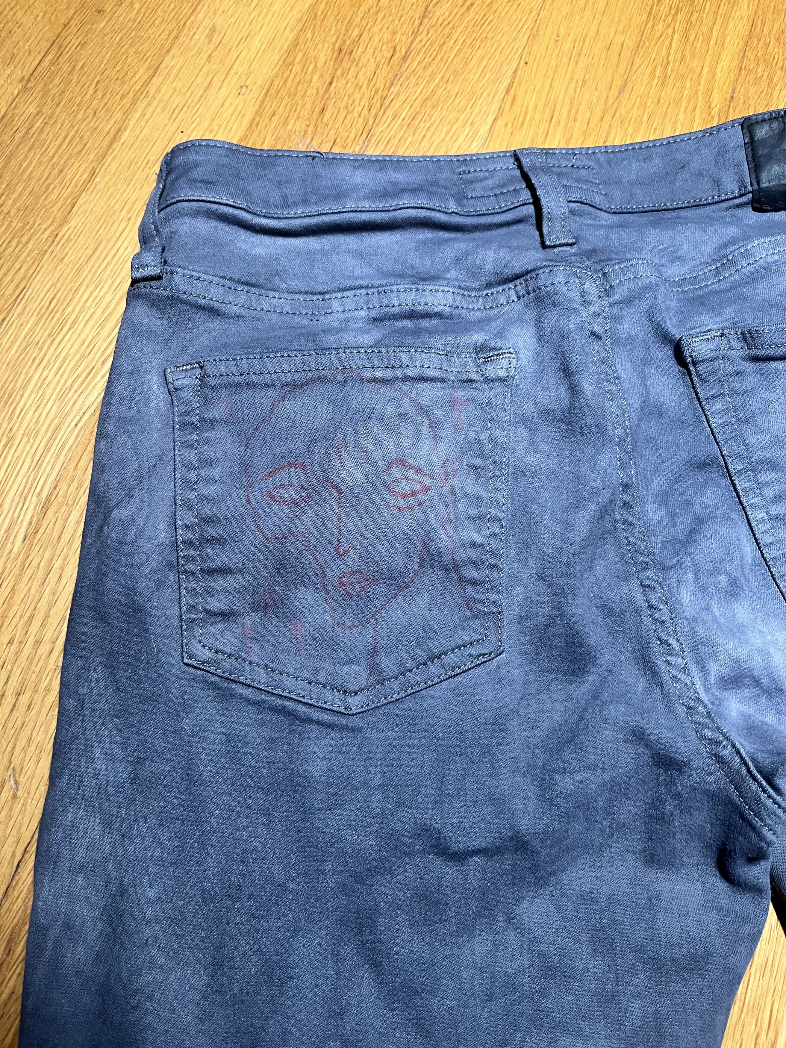 Express 31x30 DIY Slim Fit Punk Jeans - Express Stretch Denim Size US 31 - 8 Thumbnail