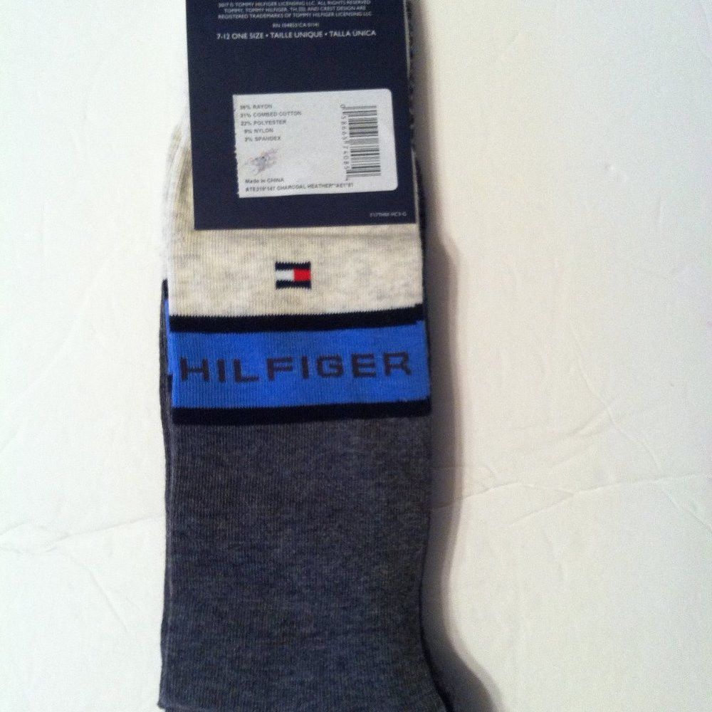 Tommy Hilfiger 3 DOUBLE TOMMY HILFIGER MEN'S NEW COTTON BLEND DRESS SOCKS Size ONE SIZE - 12 Thumbnail
