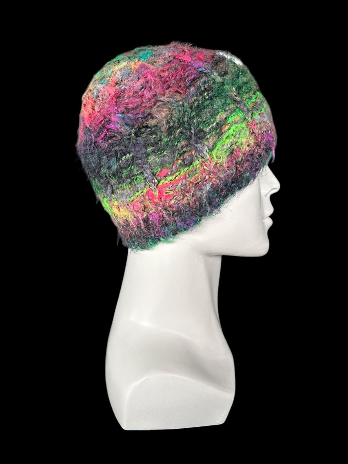 Japanese Brand × Kapital × Vintage Rare Crochet Knitted Hairy Made Italy Beanie Hats ☠️☠️ Size ONE SIZE - 5 Thumbnail
