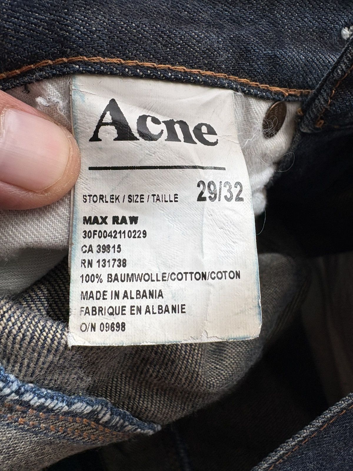 Acne Studios Acne Studios Max Raw Denim Jeans Size US 30 / EU 46 - 15 Thumbnail