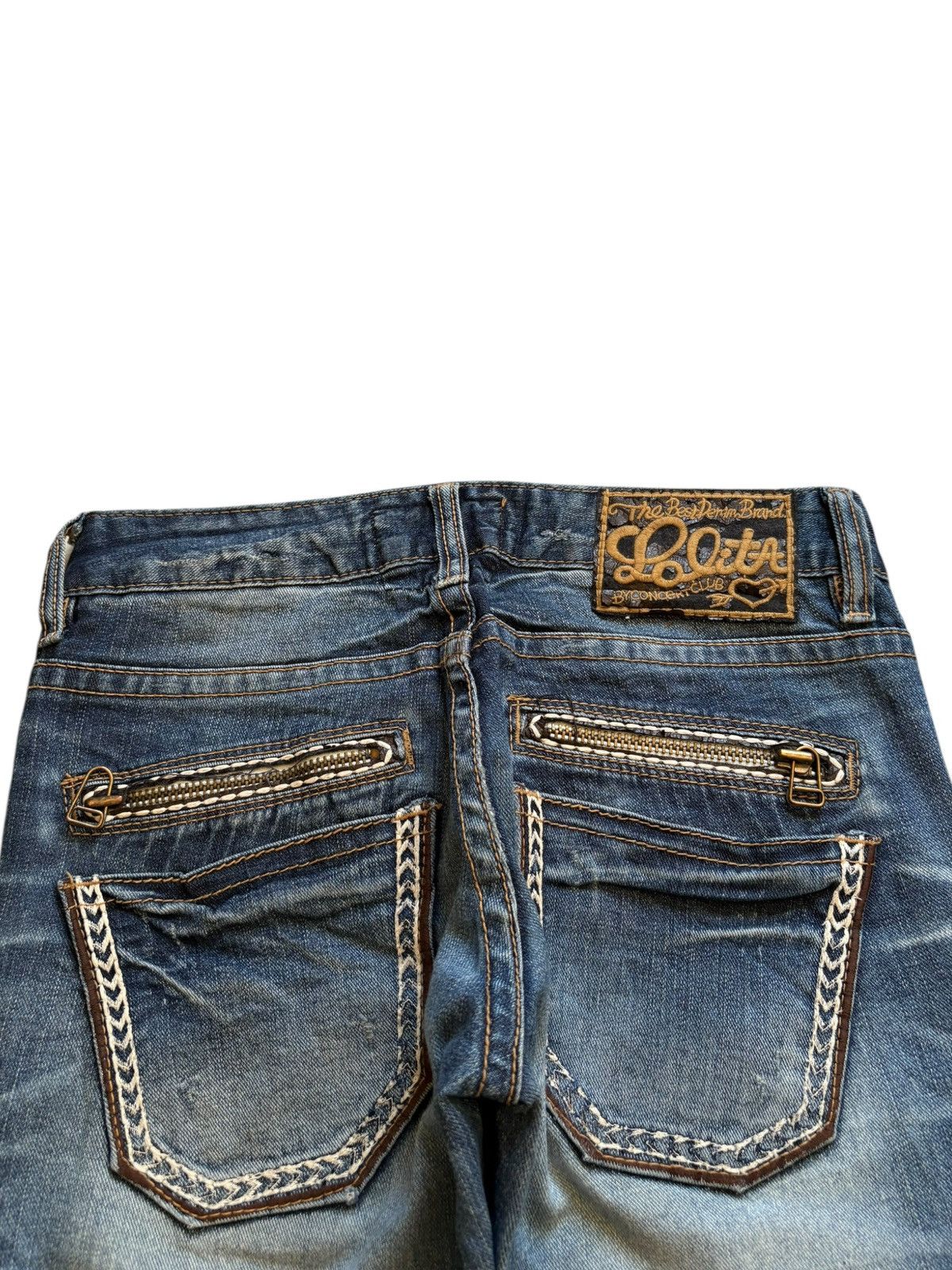 Hysteric Glamour Vintage Lolita Mud Wash Distressed Flare Jeans Size 29" - 8 Thumbnail