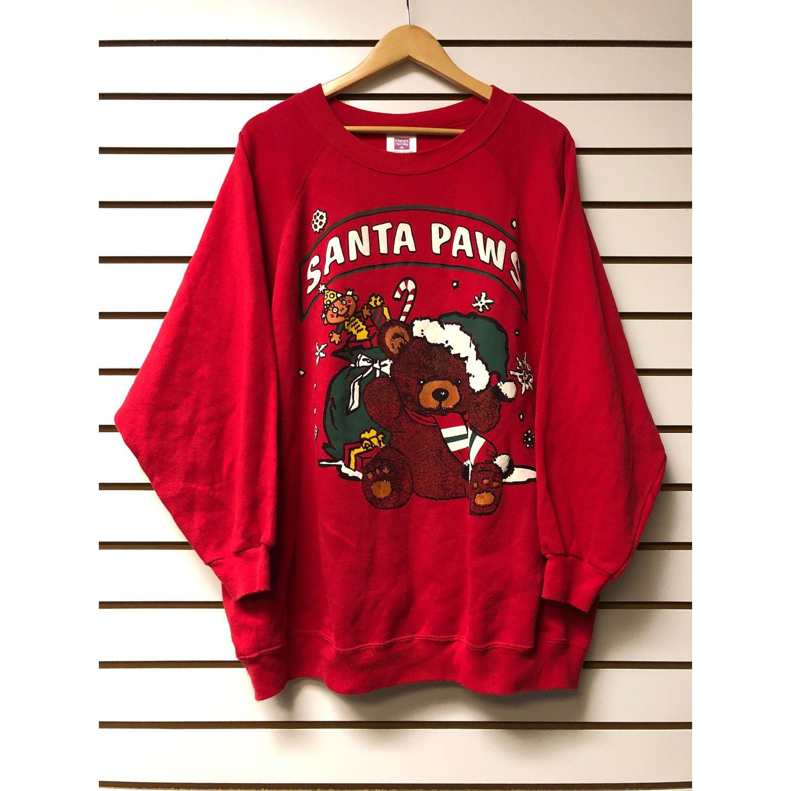 Hanes Vintage Santa Paws Sweatshirt size 3x 1990s 80s Size US XXL / EU 58 / 5 - 1 Thumbnail