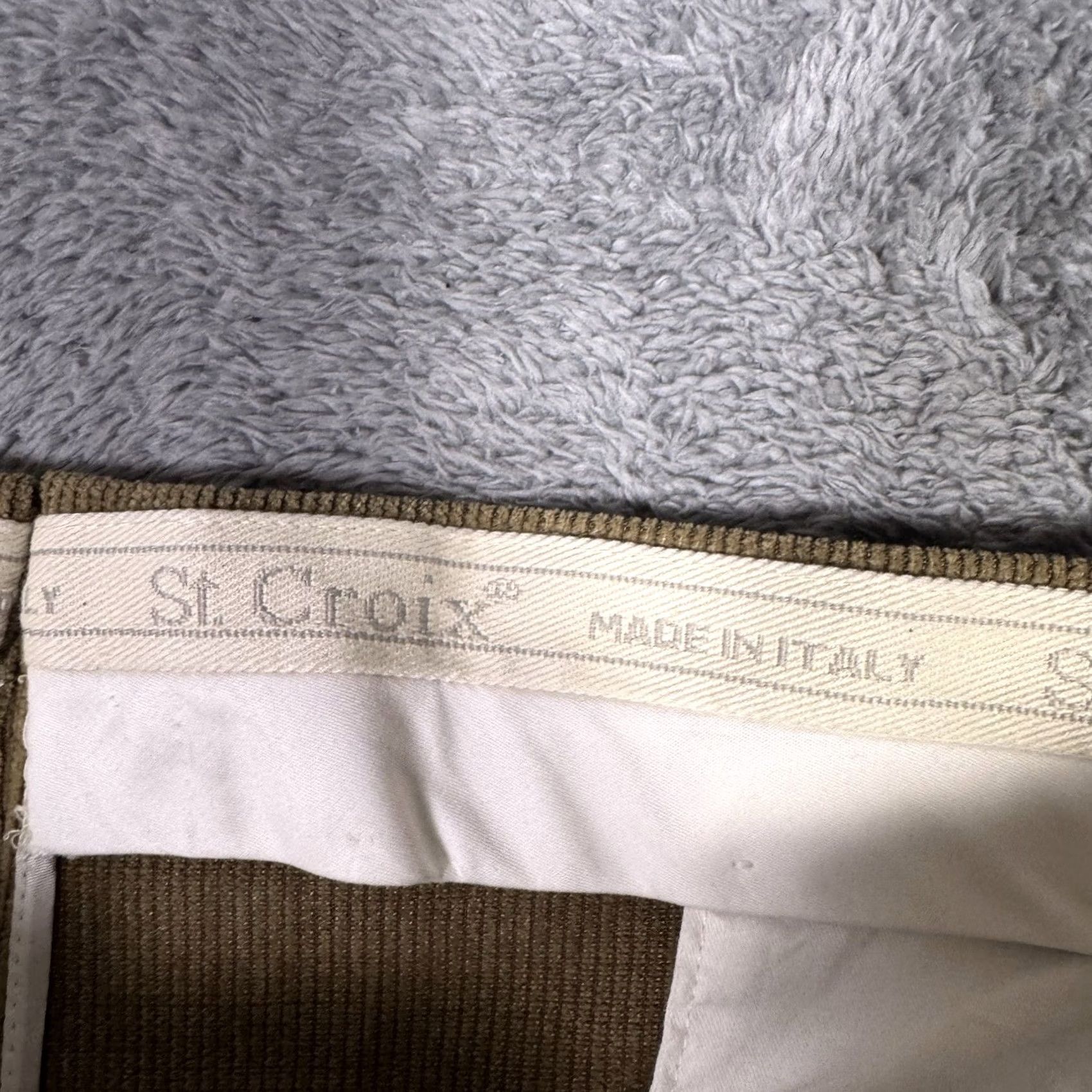 Vintage St Croix Corduroy Pants Mens 42x32 Wool Blend Dress Trousers Cuffed Pleat Italy Size US 42 / EU 58 - 5 Thumbnail