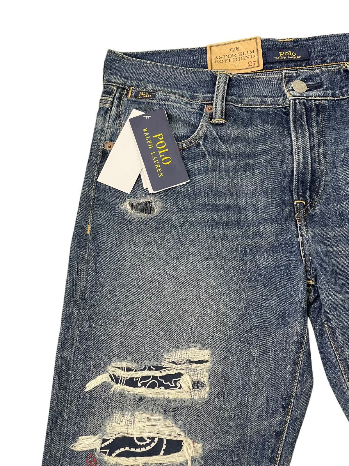 Polo Ralph Lauren New Patchwork Jeans Polo Ralph Lauren Slim Tapered Size US 27 - 7 Thumbnail