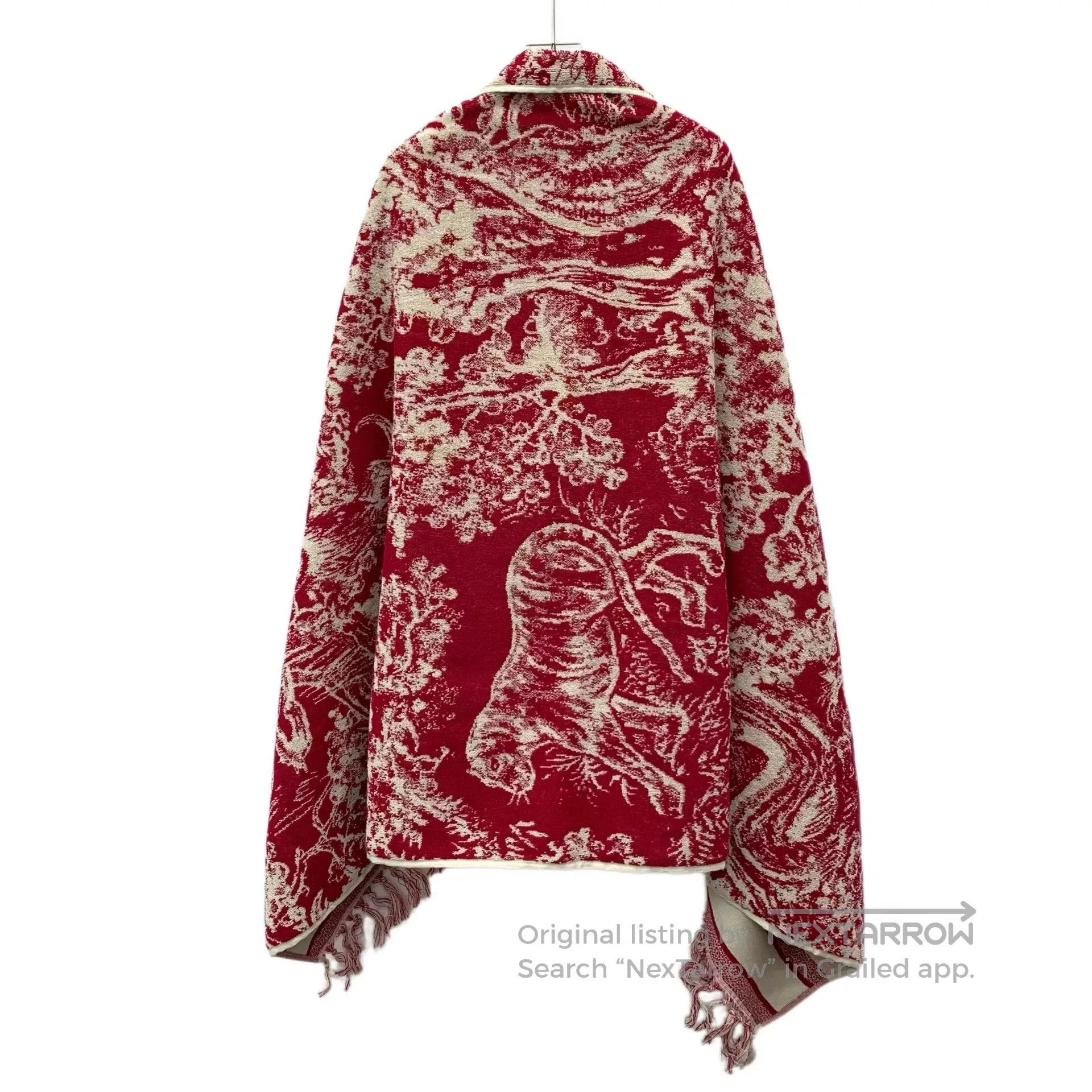 Dior Dior Red Animal Jungle Print Cotton Cape Scarf. Size ONE SIZE - 2 Thumbnail