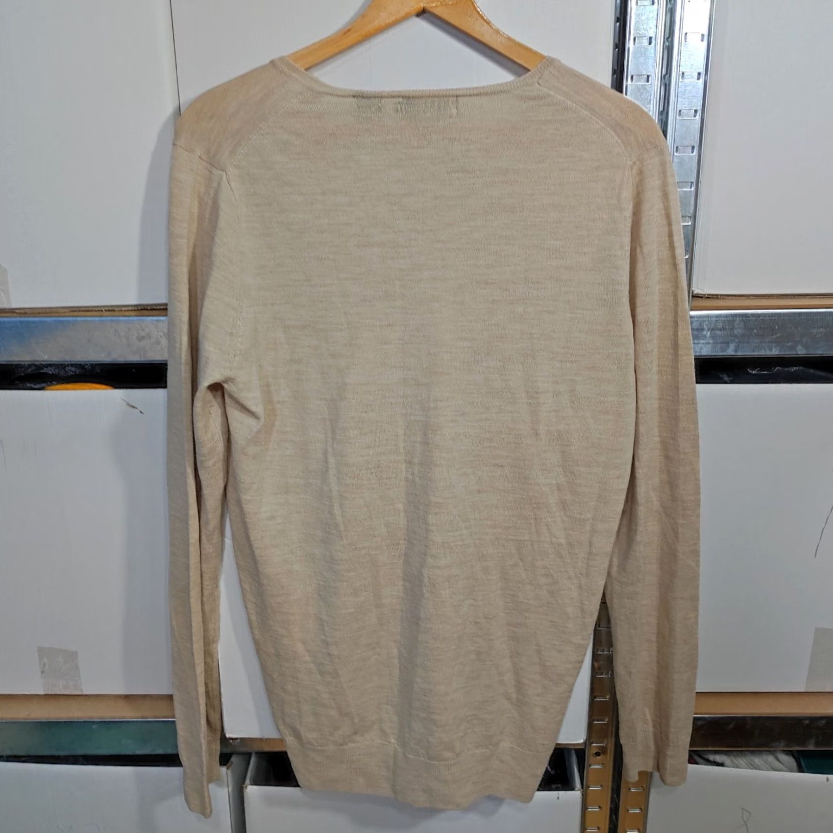 Vintage Oxford Mens Beige Pullover Knitted Sweater 100% Merino Wool Size XL Jumper Size US XL / EU 56 / 4 - 2 Thumbnail