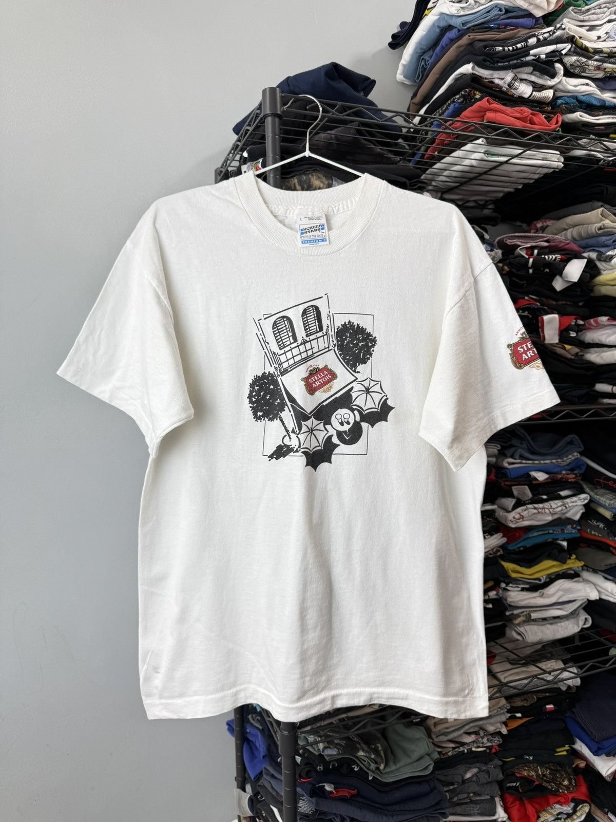 Vintage 90’s Vintage Stella Artois Beer T Shirt Coors Budweiser Size US L / EU 52-54 / 3 - 1 Thumbnail