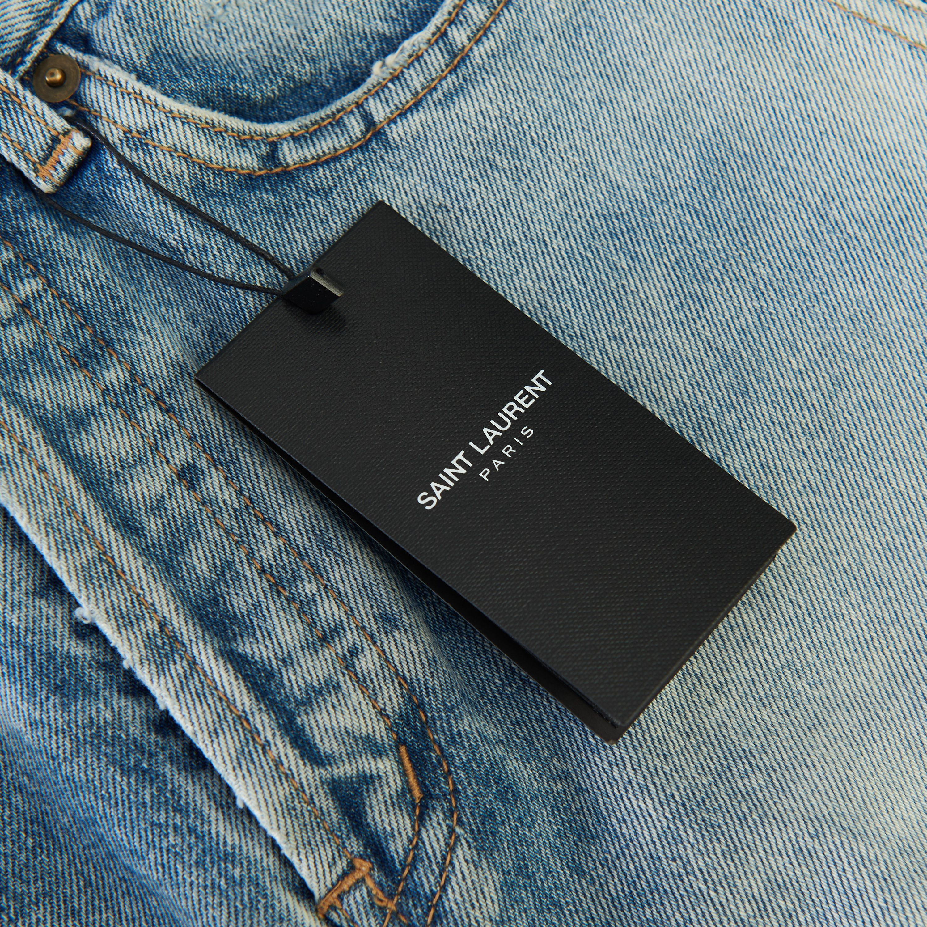 Saint Laurent Paris YSL High Waist - Slim Fit Jeans In Santa Monica Blue Denim Size 29" - 16 Thumbnail