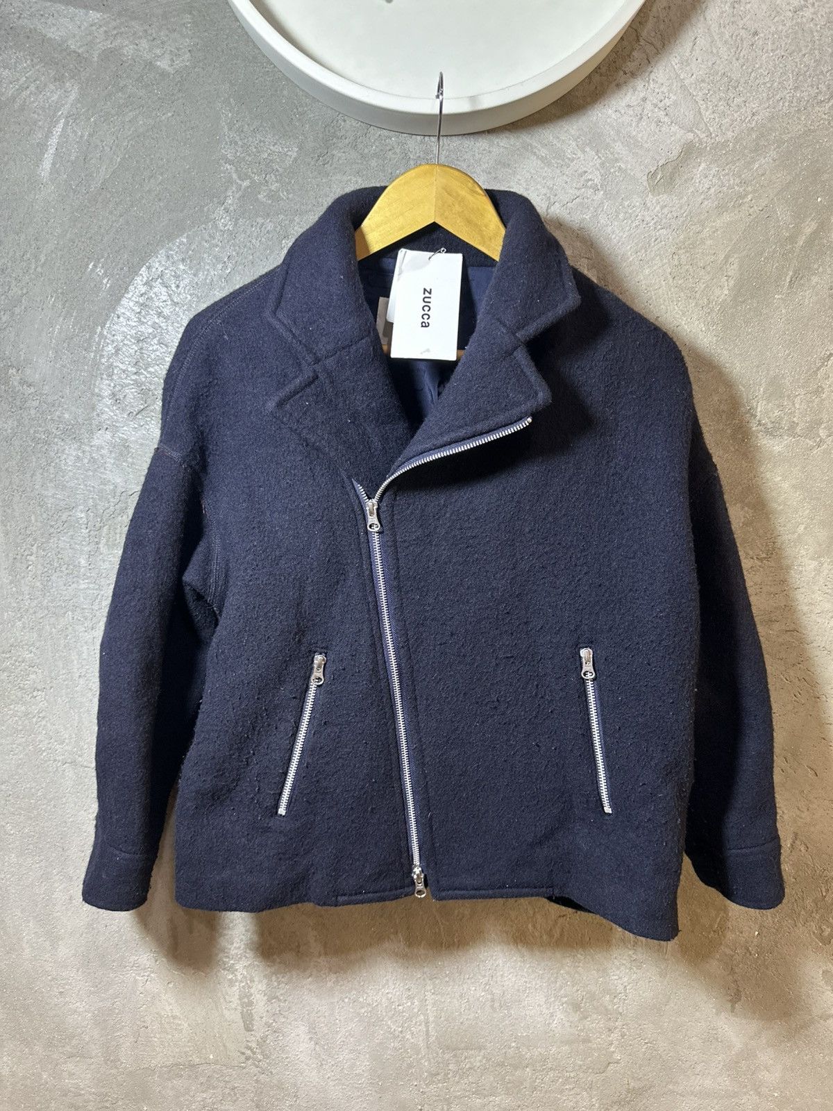 CABANE de ZUCCa × Issey Miyake AW21 Zucca Double Collar Zipper Wool Jacket Size US M / EU 48-50 / 2 - 3 Thumbnail