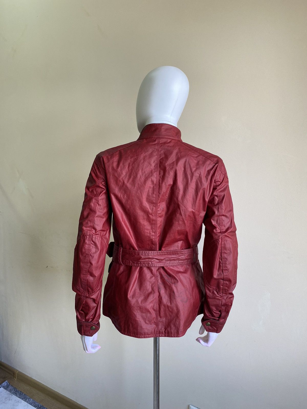 Belstaff Belstaff Womens Red Waxed Roadmaster Belted Jacket Size 40 Size S / US 4 / IT 40 - 10 Thumbnail