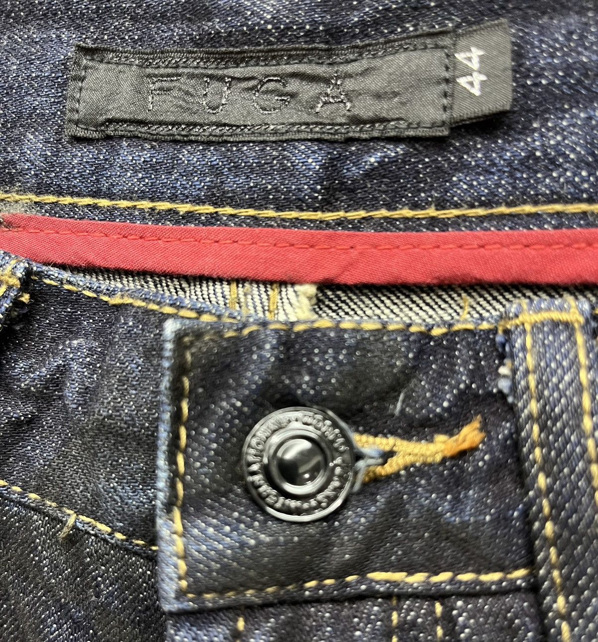 GOSTAR DE FUGA 🔥FUGA Indigo Charcoal Crash Denim Low Rise Skinny FLARE💥 Size US 29 - 13 Thumbnail