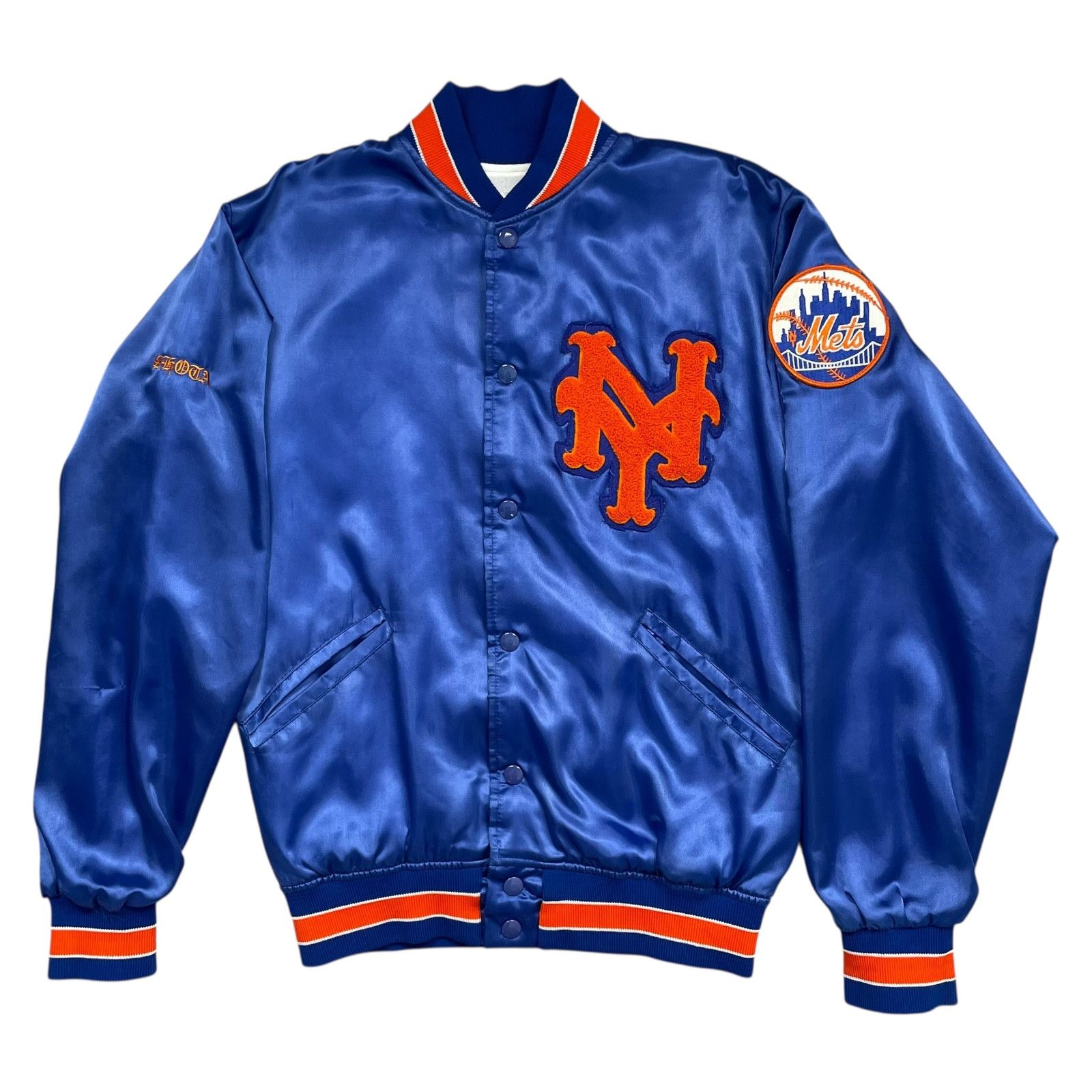 MLB VTG 90s NEW YORK METS FELCO SATIN BOMBER JACKET BLUE Sz S Size US S / EU 44-46 / 1 - 1 Thumbnail