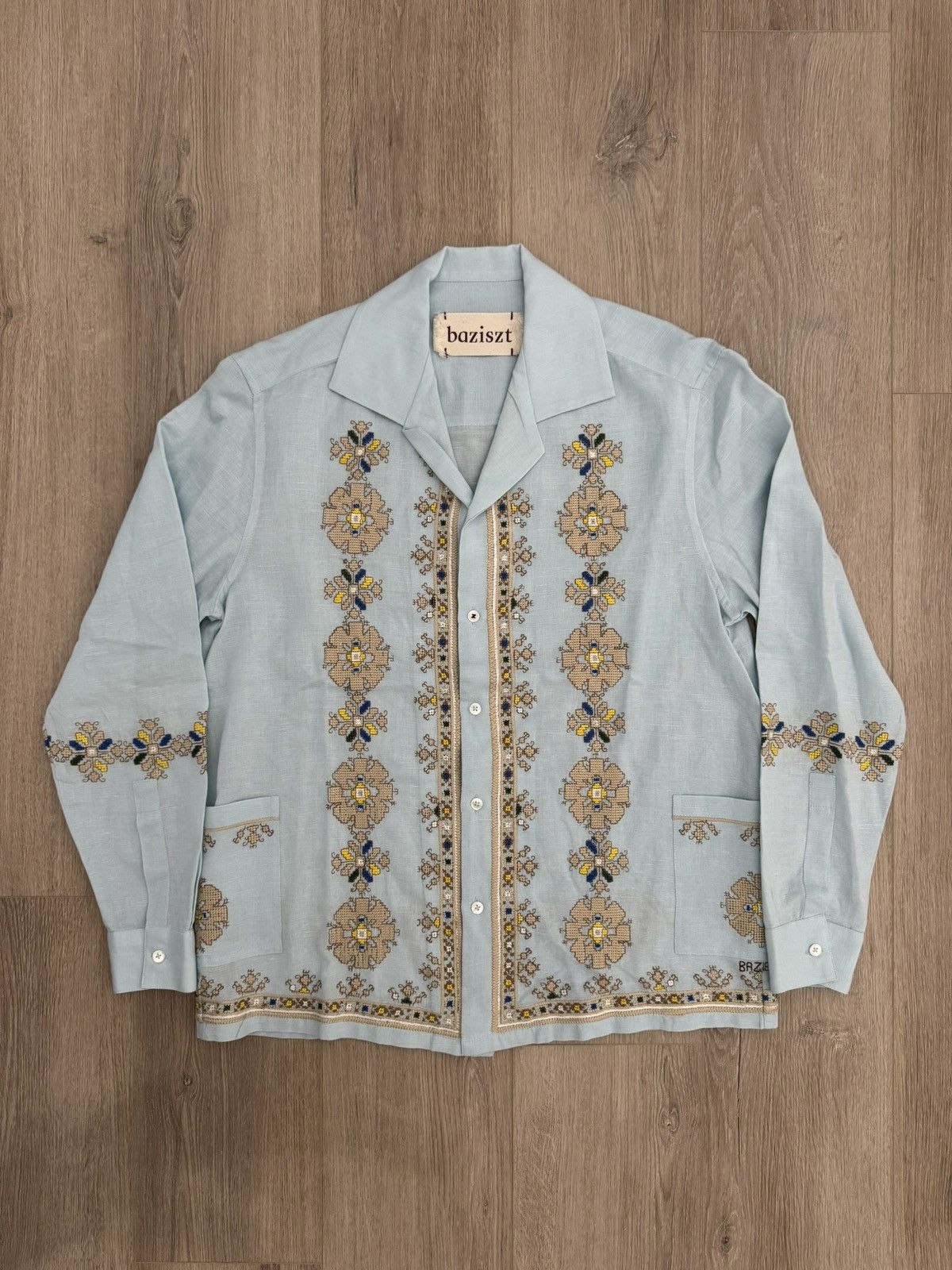 Other Baziszt Roses Embroidered Floral Camp Collar Shirt Size US S / EU 44-46 / 1 - 2 Thumbnail