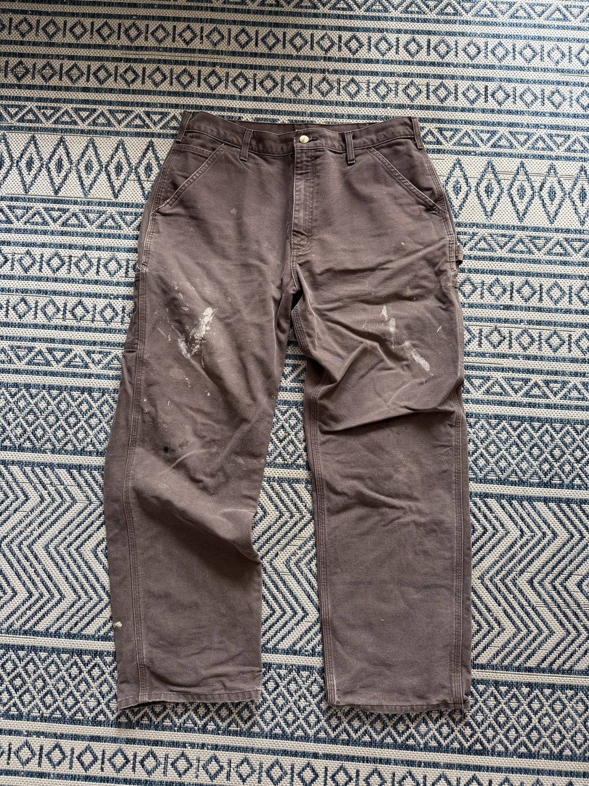 Carhartt VINTAGE JAPANESE CARHARTT Thrashed Work Pant Size US 33 - 1 Thumbnail