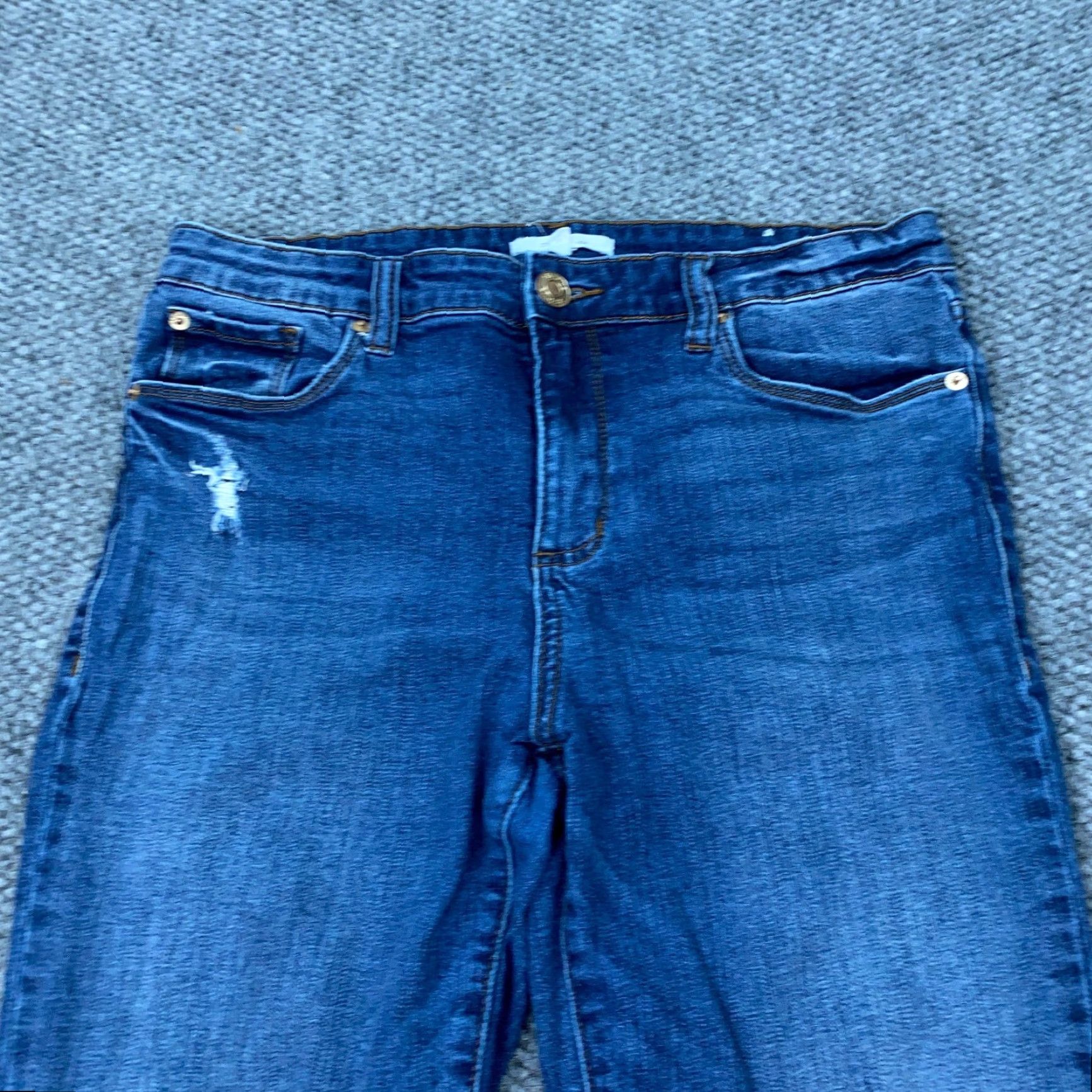 Vintage STS Blue Jeans Women's Skinny Denim Distressed Stretch 27.5" Inseam Size 30 Blue 5-Pocket Mid Rise Womens Size 31" - 2 Thumbnail