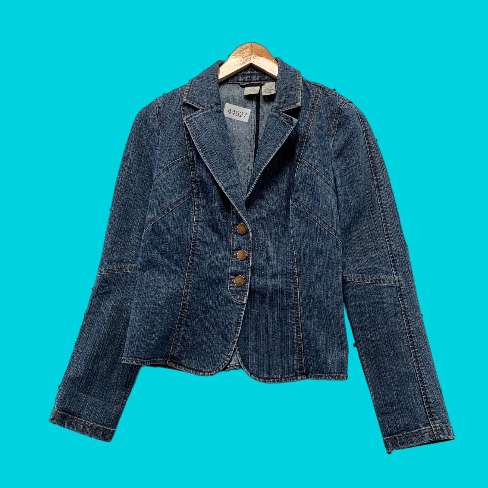 Armani Exchange AX Armani Exchange Denim Jacket Vintage Womens Medium Blue Button Y2K Up Size M / US 6-8 / IT 42-44 - 1 Thumbnail