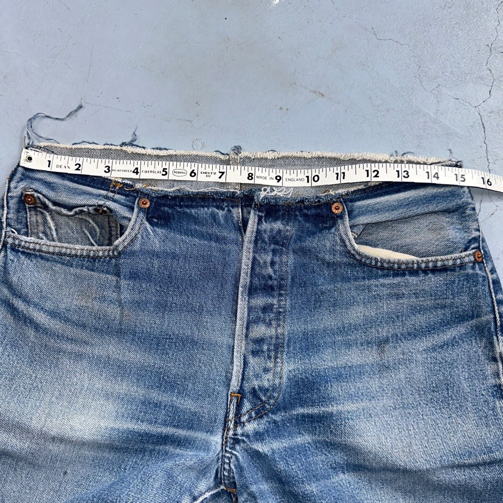 Levi's Levis 501 XX Vintage 80s Redline Selvedge Jeans Med Wash 31x36 USA Denim Cotton Blue Size US 31 - 7 Thumbnail