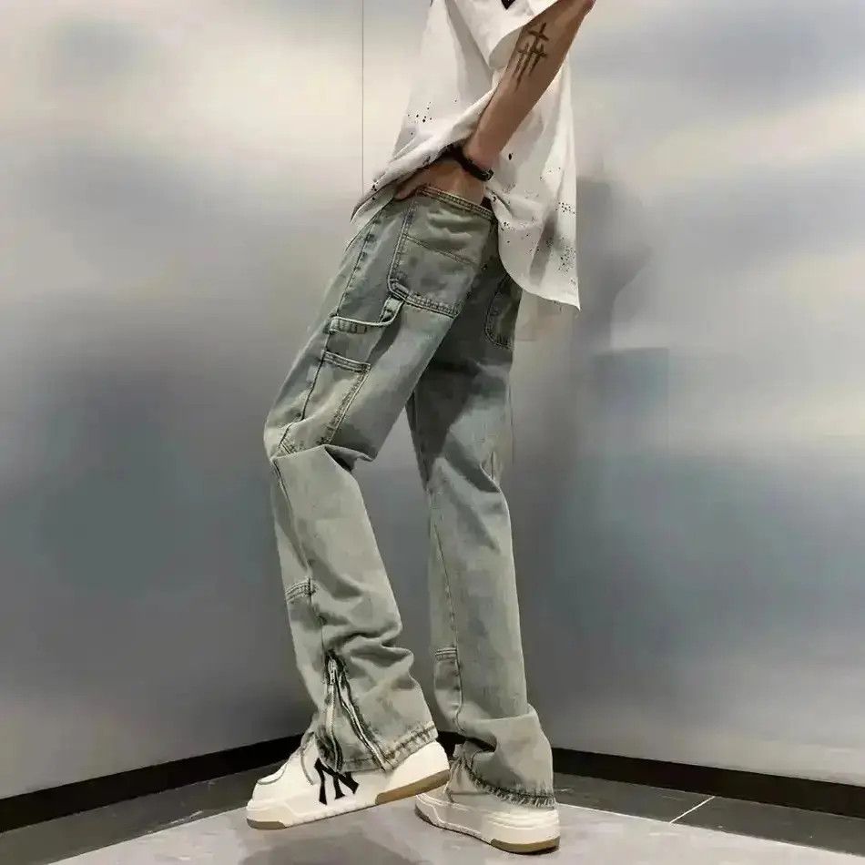 Japanese Brand Y2K Fashion Ankle Zipper Baggy Cargo Jeans Size US 32 / EU 48 - 2 Thumbnail