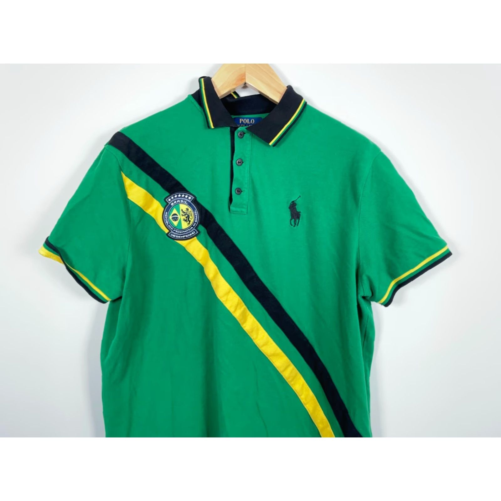 Polo Ralph Lauren Polo Ralph Lauren Shirt Men's 2XL Green Yellow Custom Slim Fit Brazil Size US XXL / EU 58 / 5 - 4 Thumbnail