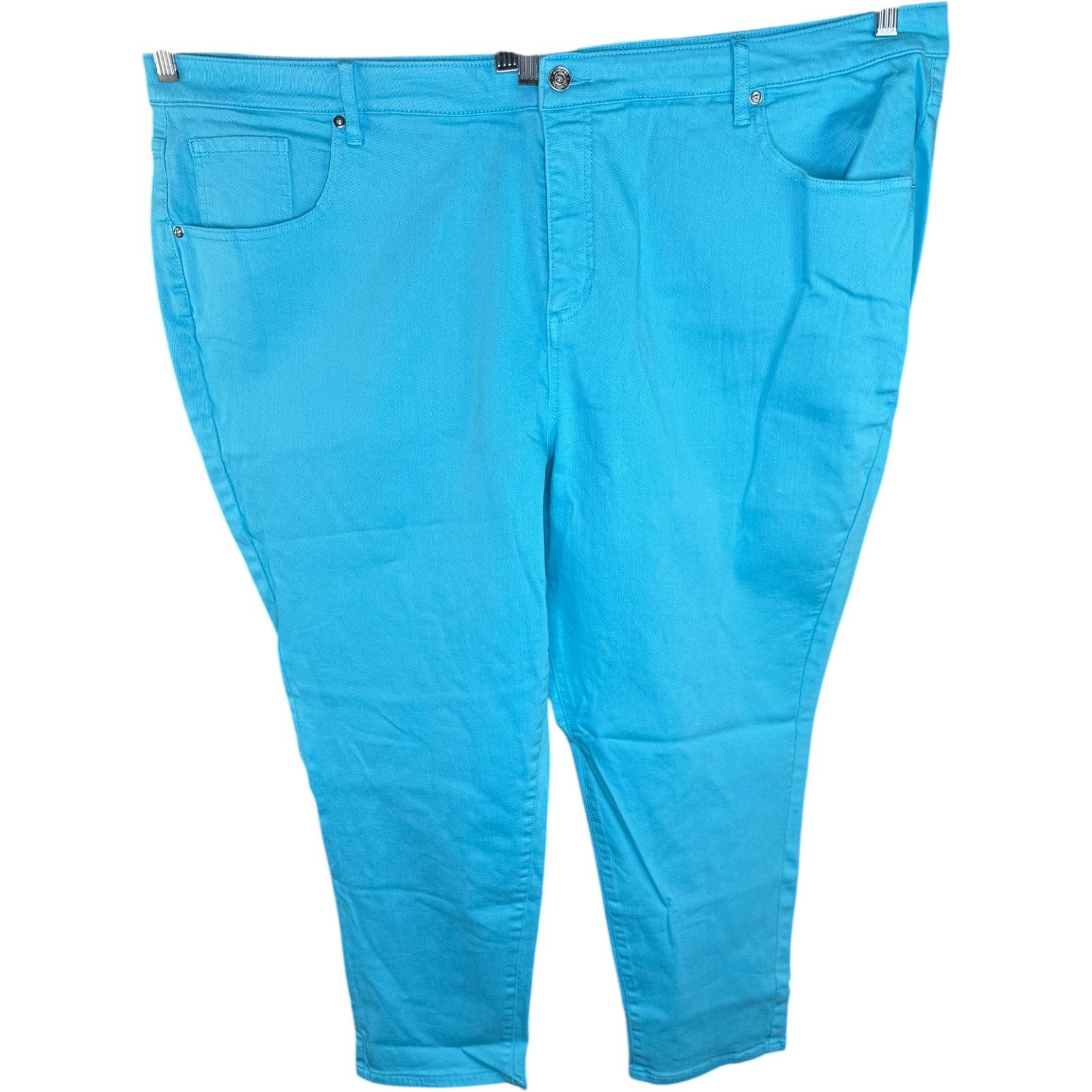 Jason Wu J Jason Wu Denim Straight Leg Cropped Jeans Blue 28W Size 40" / US 18 - 1 Thumbnail