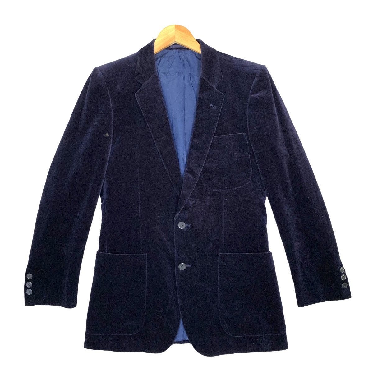 image of Avant Garde Vintage Saint Laurent Paris Rive Gauche Velvet Blazer Jacket in Purple (Size Small)