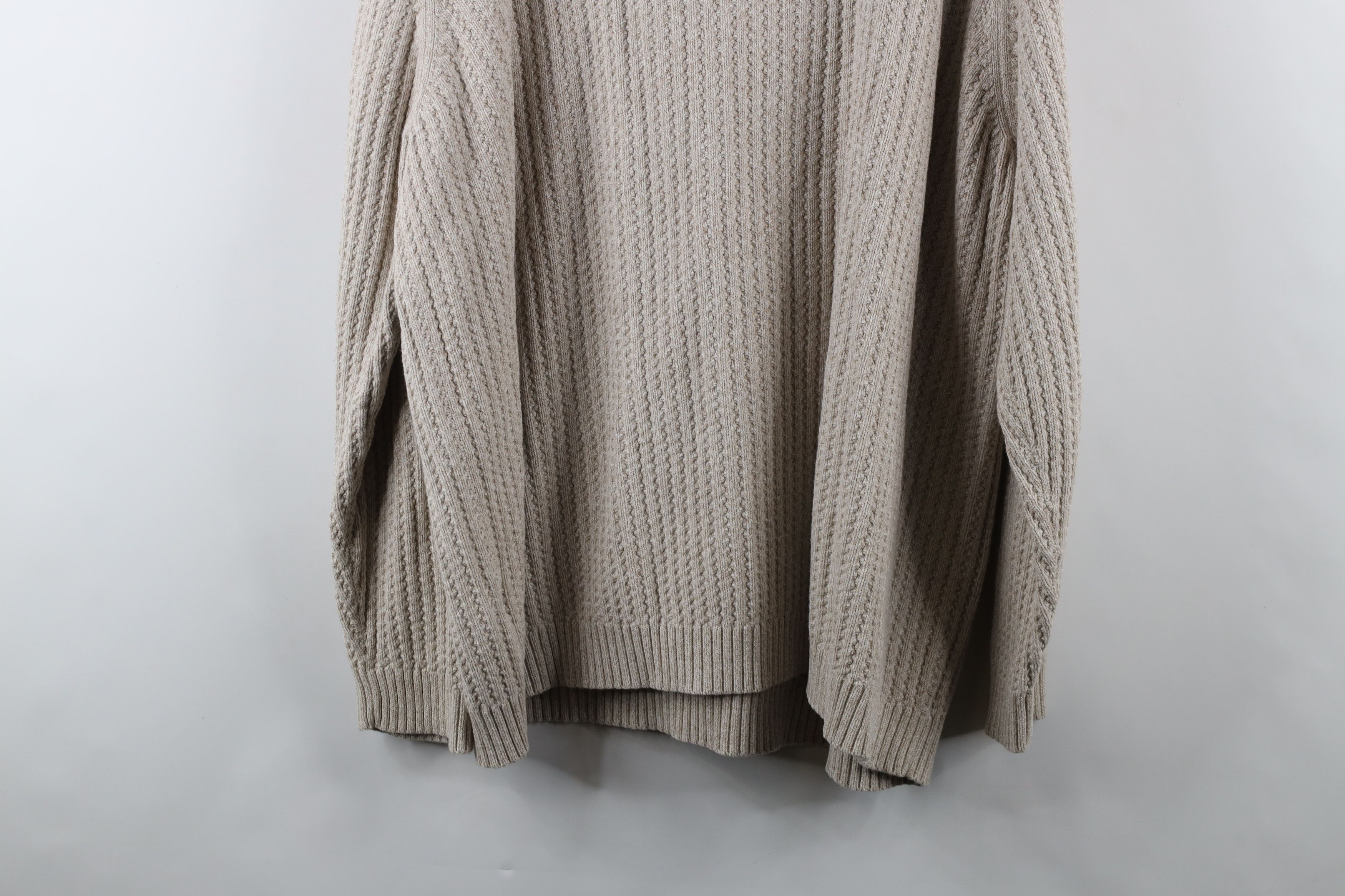 Vintage Eddie Bauer Chunky Cotton Ribbed Knit Sweater Beige