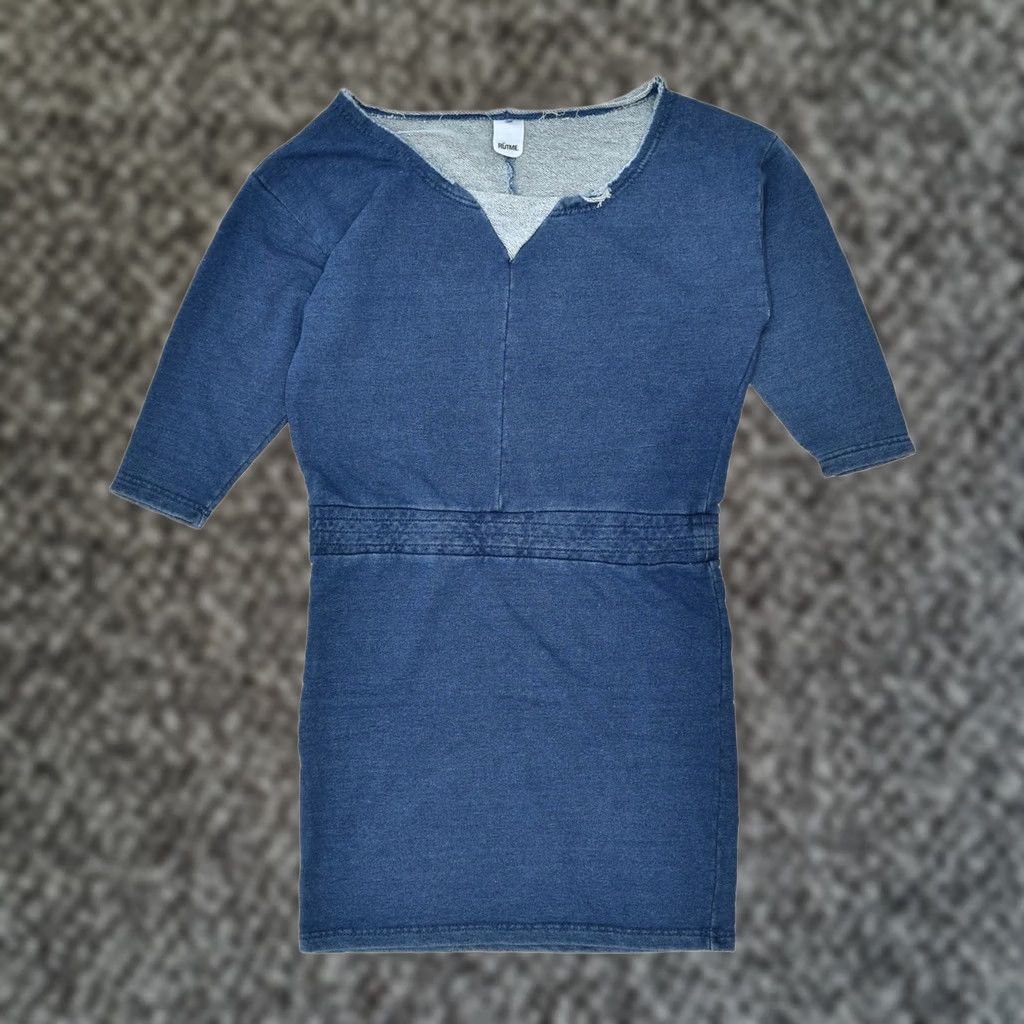Vintage VINTAGE RUTME Womens Drop Waist Dress UK 14 Medium Blue Cotton M Size M / US 6-8 / IT 42-44 - 1 Thumbnail