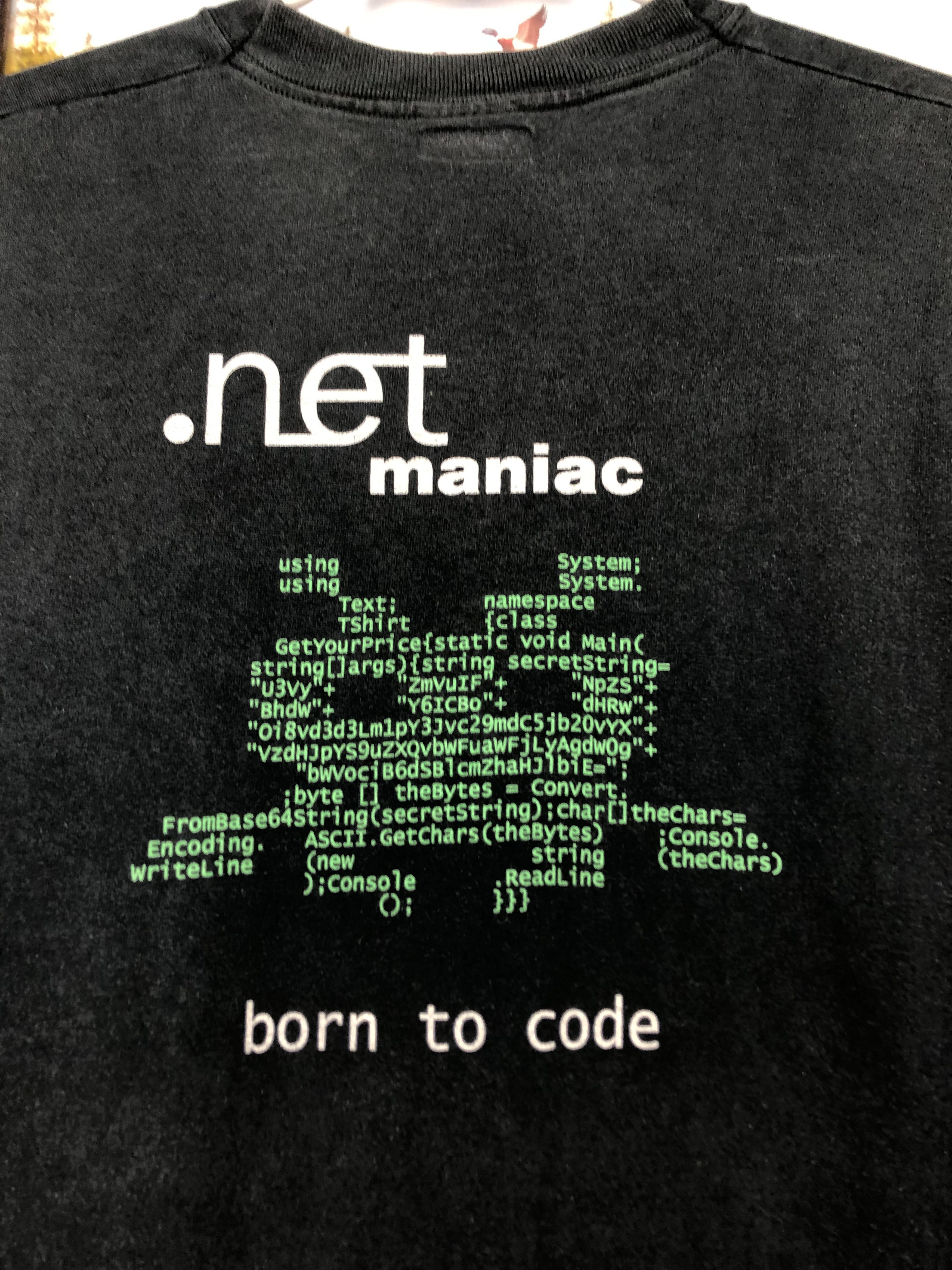 Vintage Vintage Microsoft Maniac Shirt Developer Shirt Born To Code Size US L / EU 52-54 / 3 - 6 Thumbnail