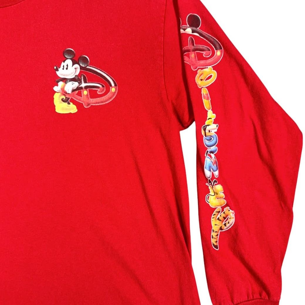 Disney VINTAGE Disney Shirt Adult LARGE Red Mickey Mouse Cartoon Characters 90s Y2K Disney Store Logo Long Sleeve Crew Neck Cotton T-Shirt Mens Size US L / EU 52-54 / 3 - 3 Thumbnail