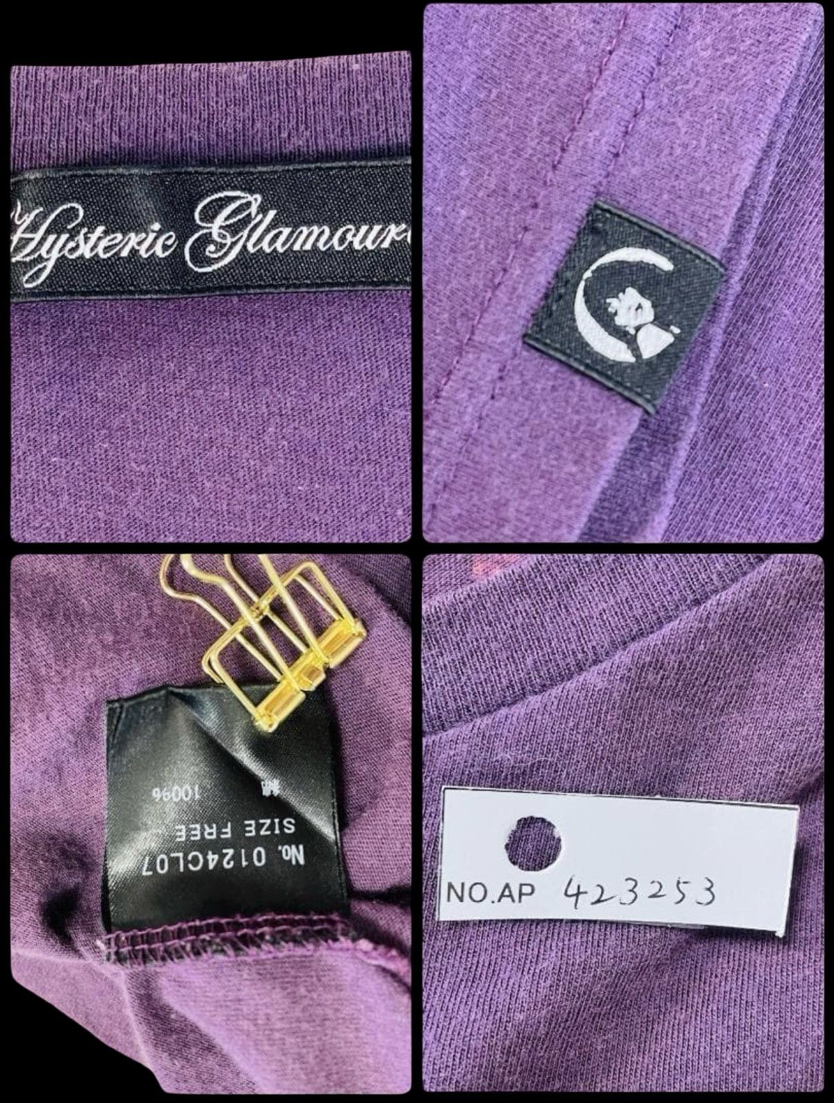 Hysteric Glamour Hysteric Glamour "Endless Party" Long Sleeve Tee - Purple Size US M / EU 48-50 / 2 - 8 Thumbnail