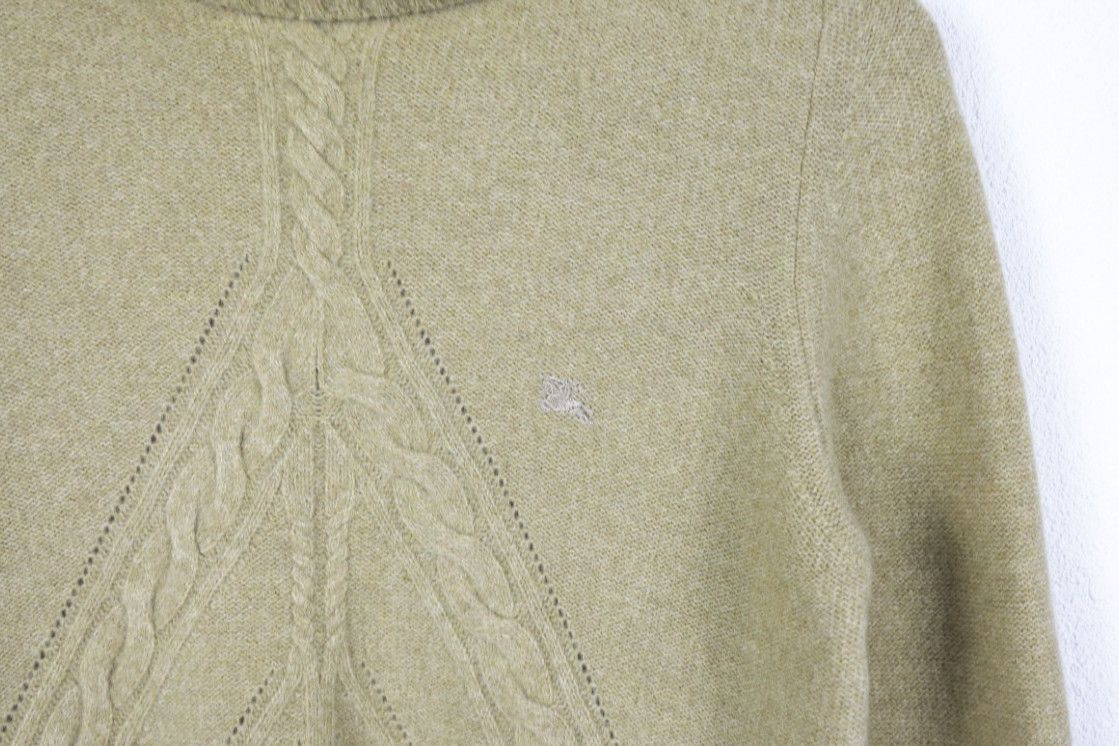 Burberry Burberry Logo Beige Cable Knit Wool Turtleneck Sweater Size M / US 6-8 / IT 42-44 - 4 Thumbnail
