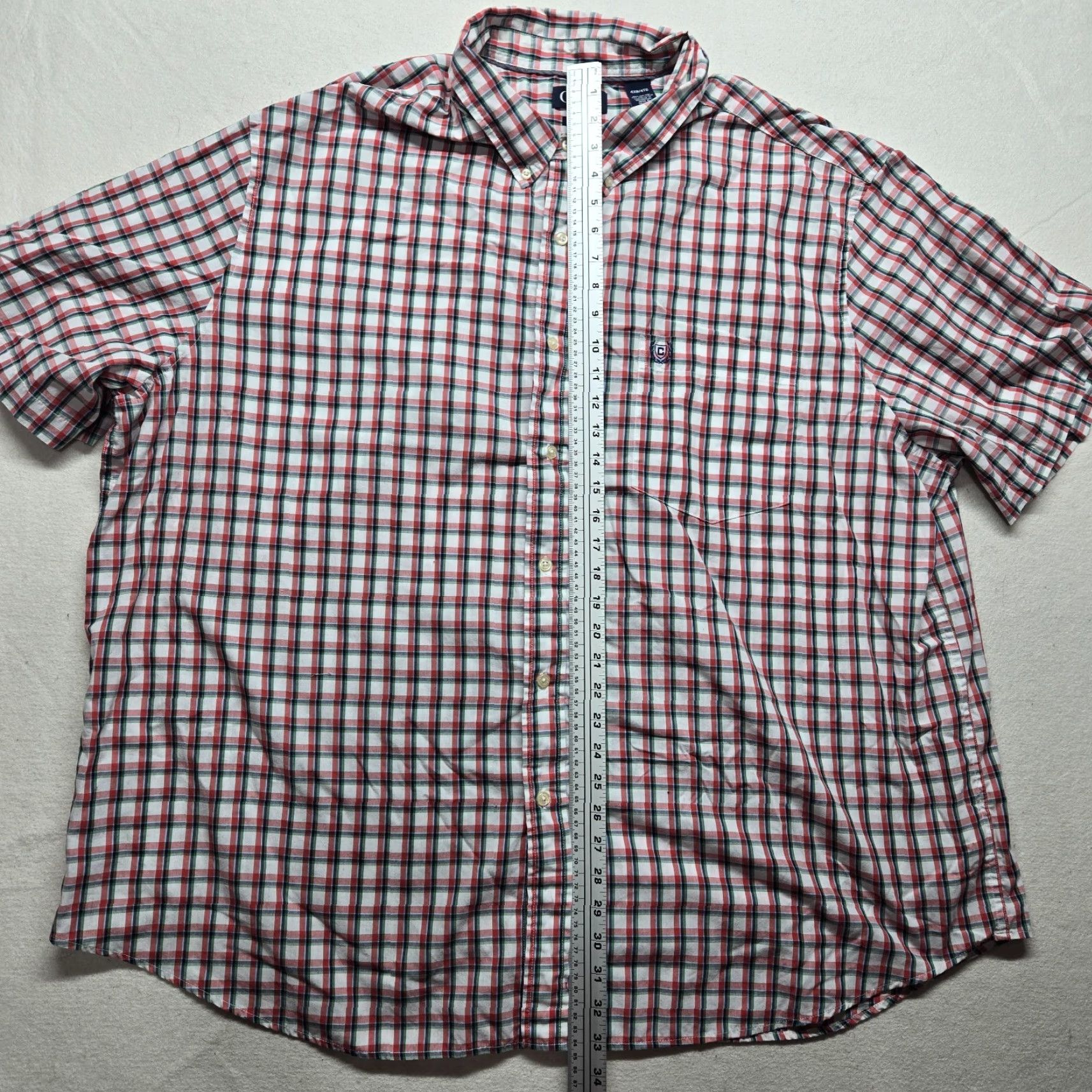 Chaps Chaps Shirt Red Plaid Short Sleeve Button-Down Adult Men Big 4X Colorful Classic Designer 4X Big & Tall Button-Up Shirt Mens Size US XXL / EU 58 / 5 - 5 Thumbnail